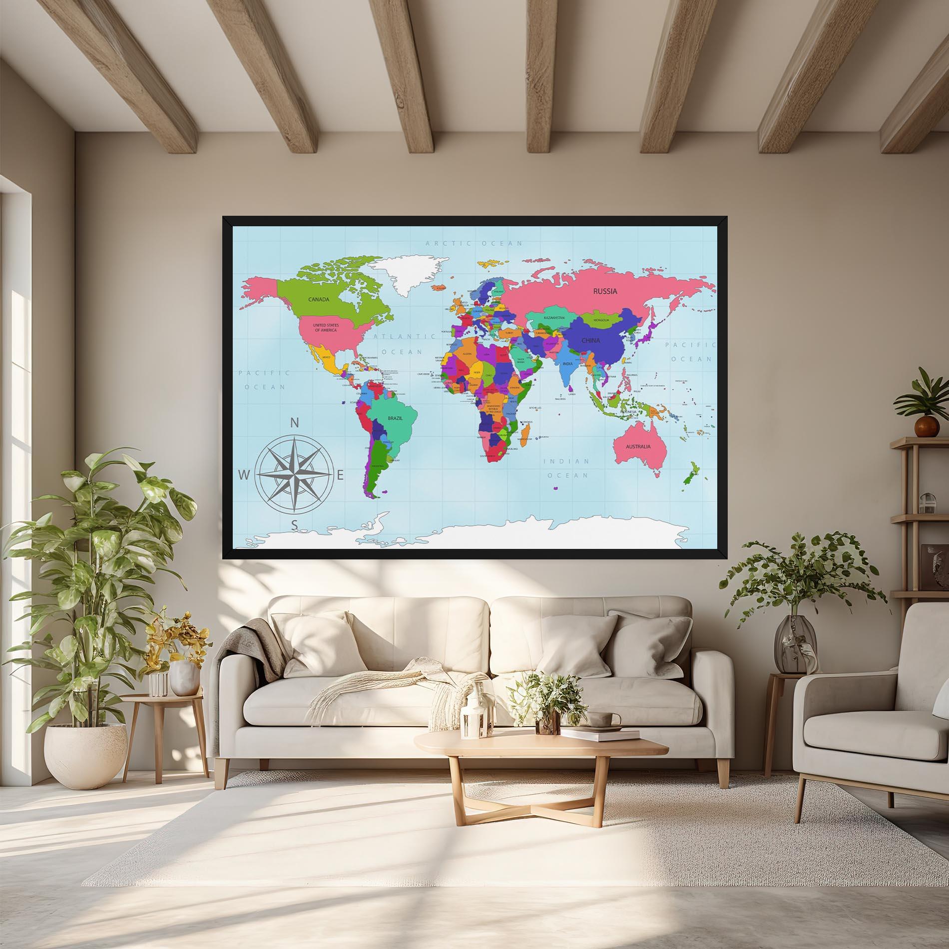 Tablou Canvas Colorful Continents mockup 6