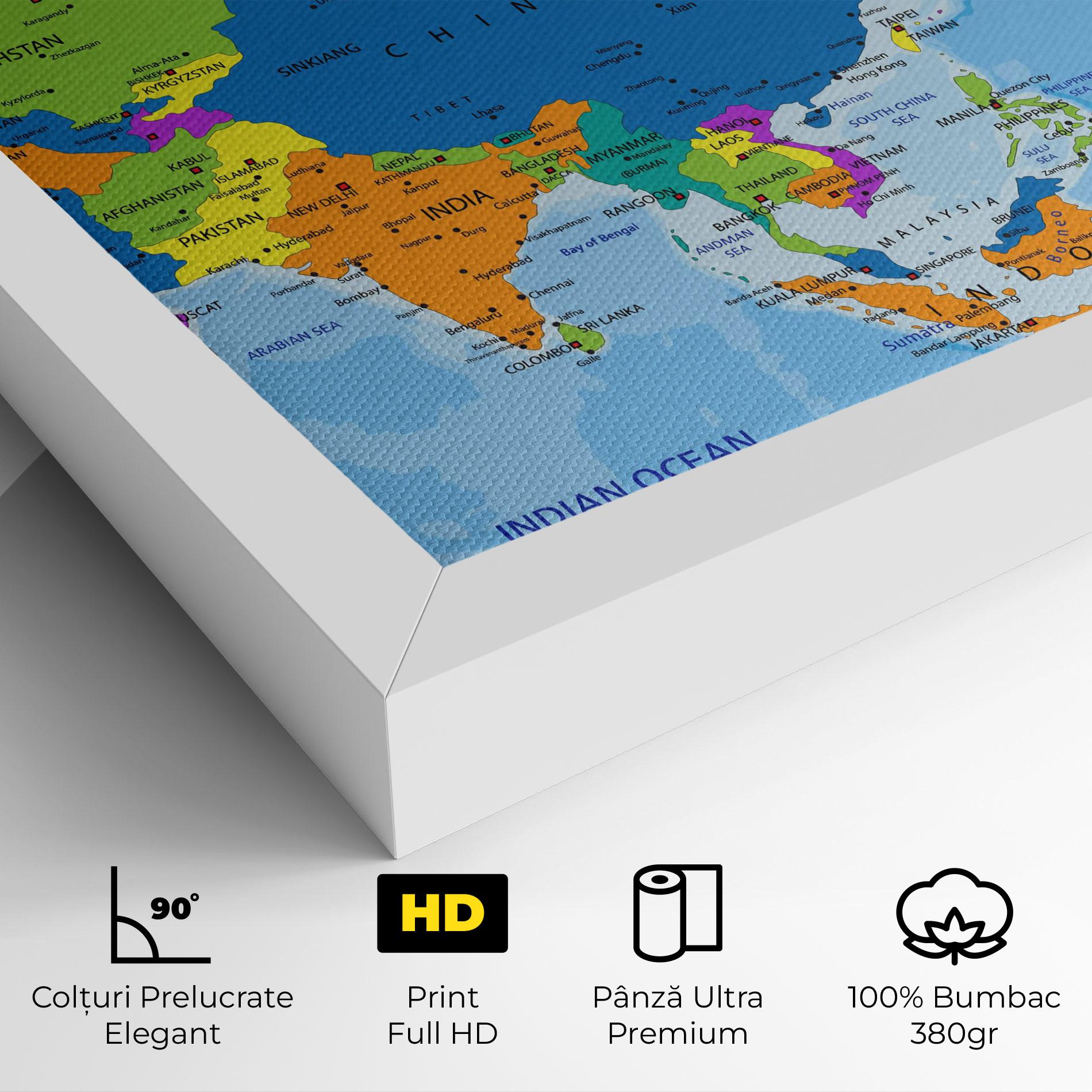 Tablou Canvas Asia Color Map mockup 4