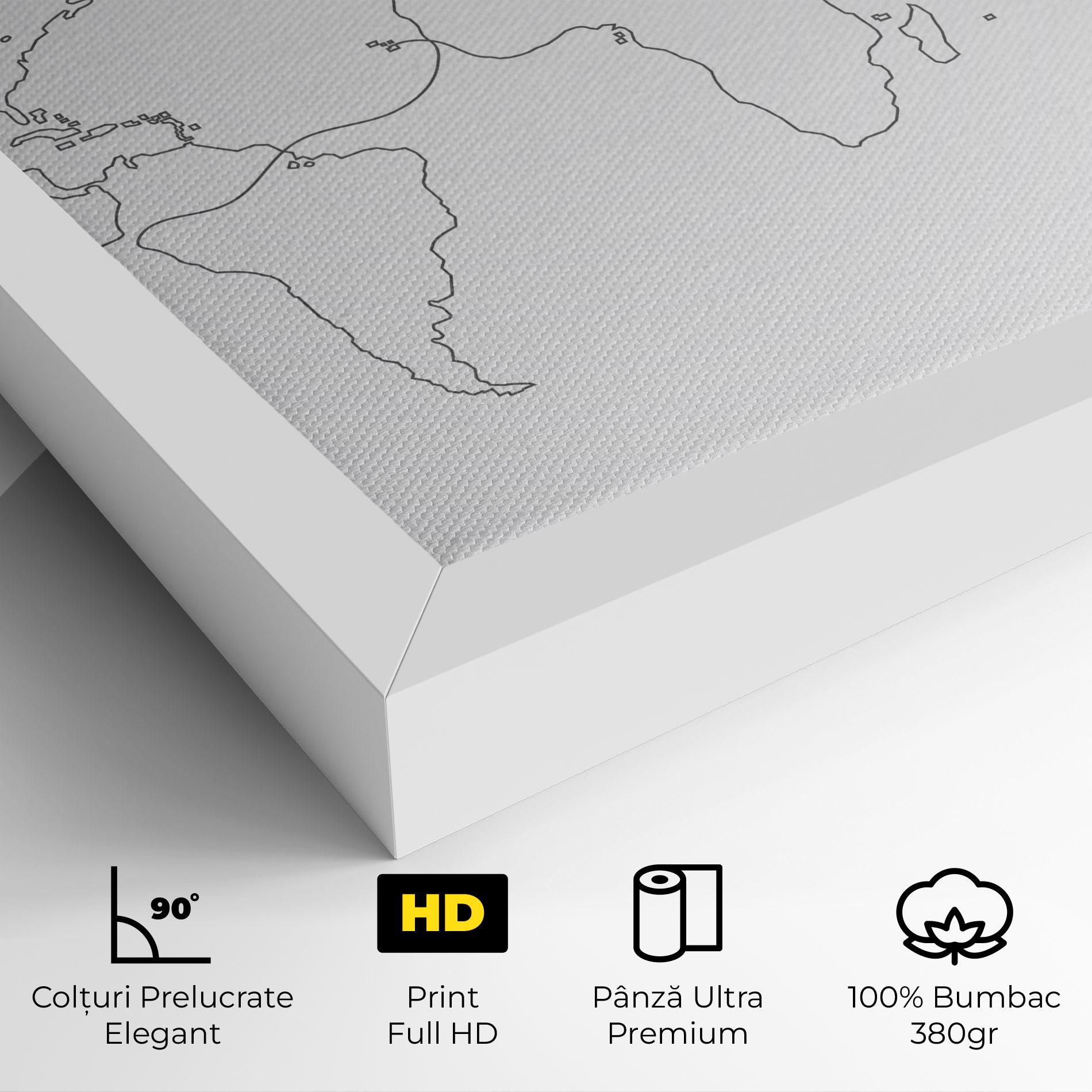 Tablou Canvas Continuous Line Map mockup 4