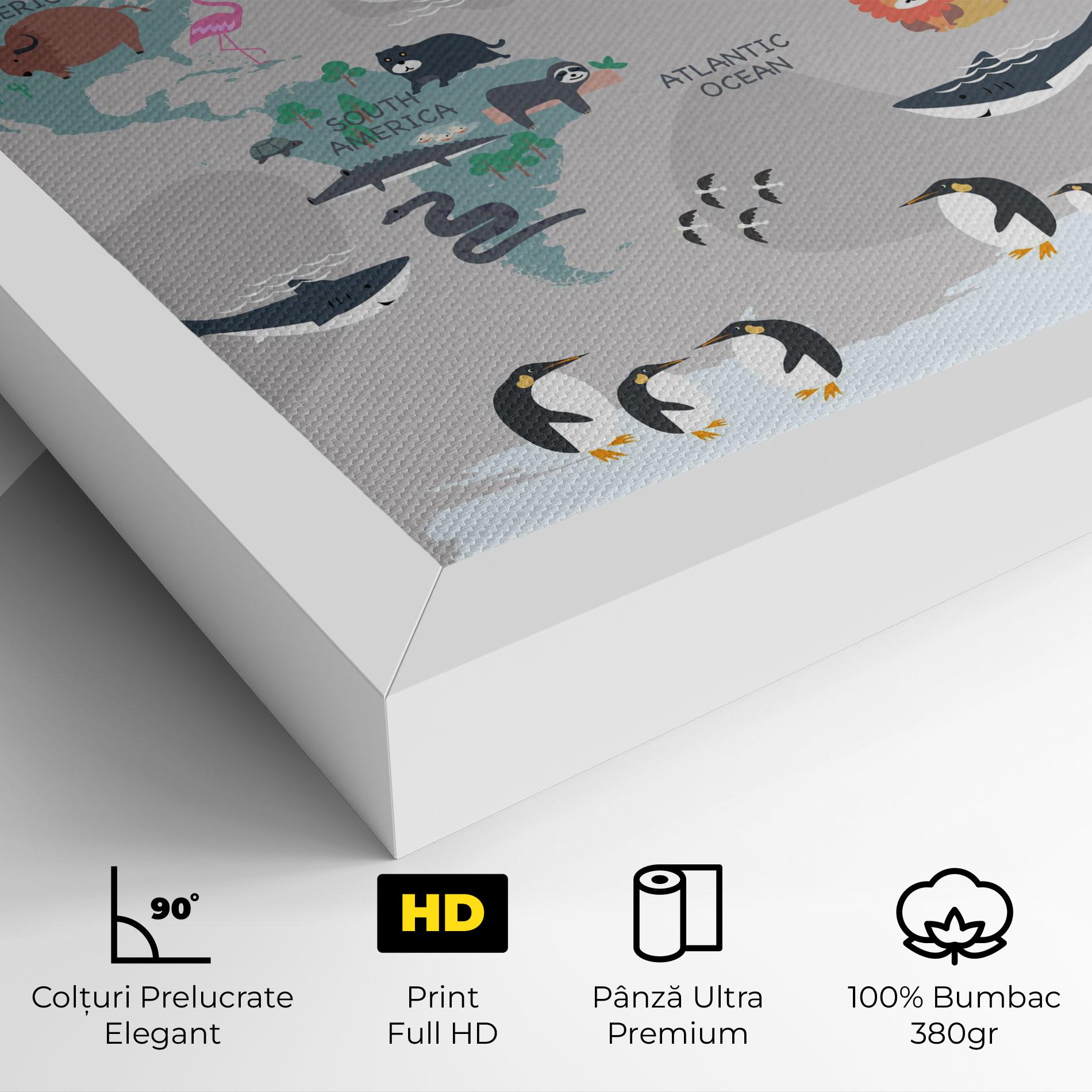 Tablou Canvas Cute Kids Map mockup 4