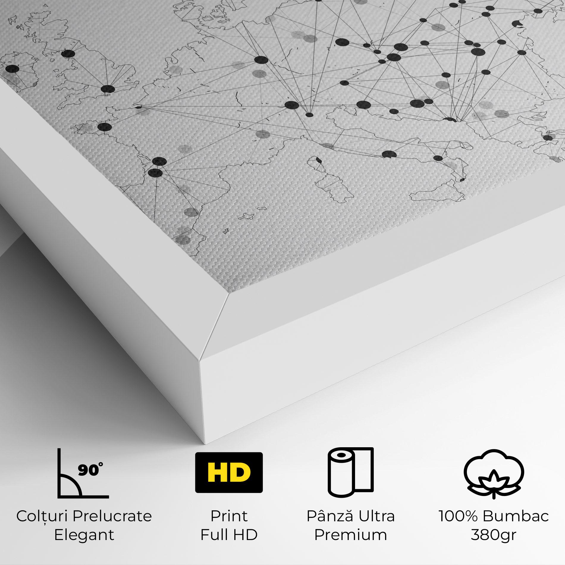 Tablou Canvas Europe Line Map mockup 4