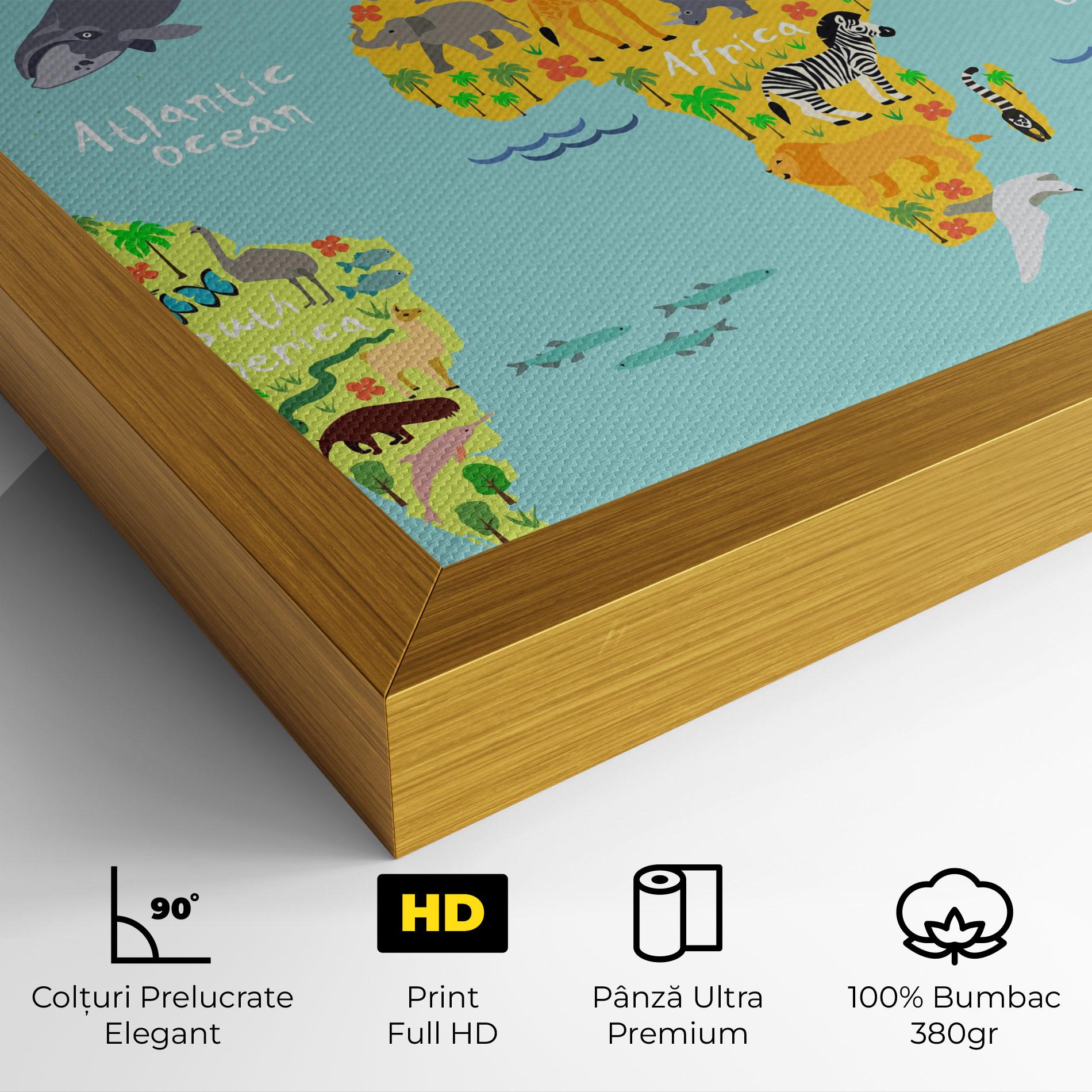 Tablou Canvas Animal World Map mockup 4