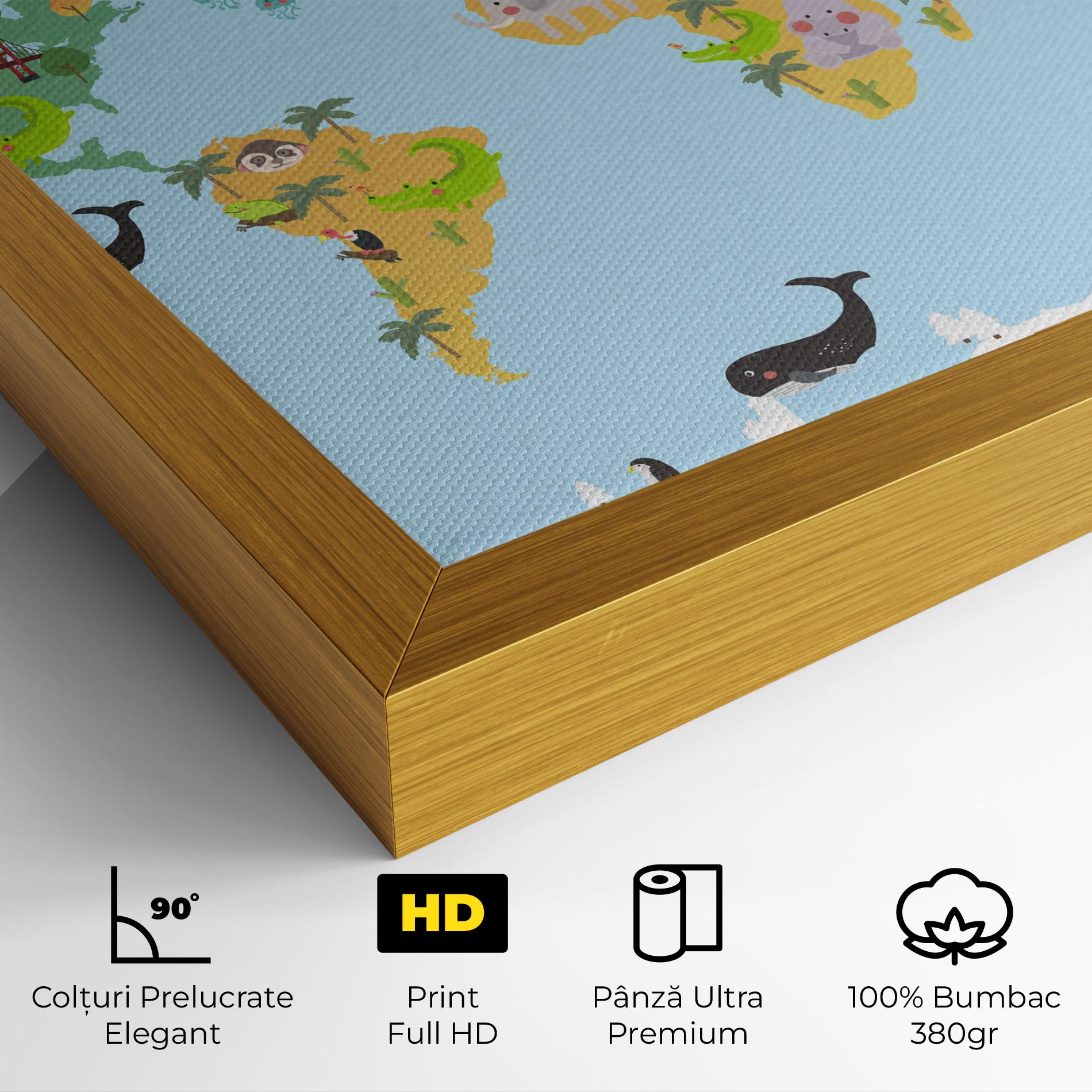 Tablou Canvas Animals Cute Map mockup 4
