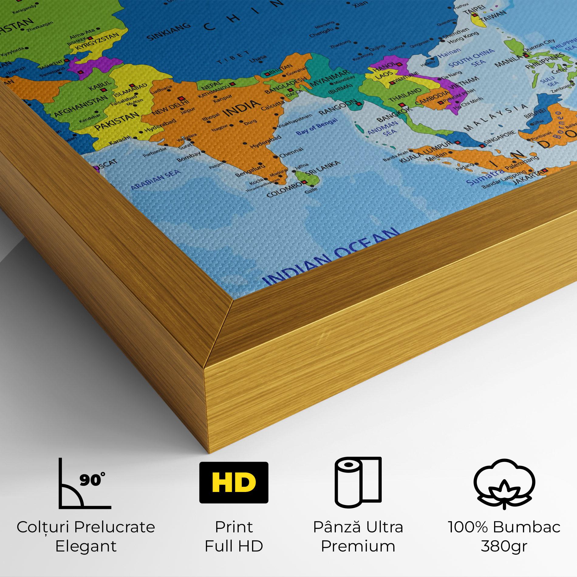 Tablou Canvas Asia Color Map mockup 4