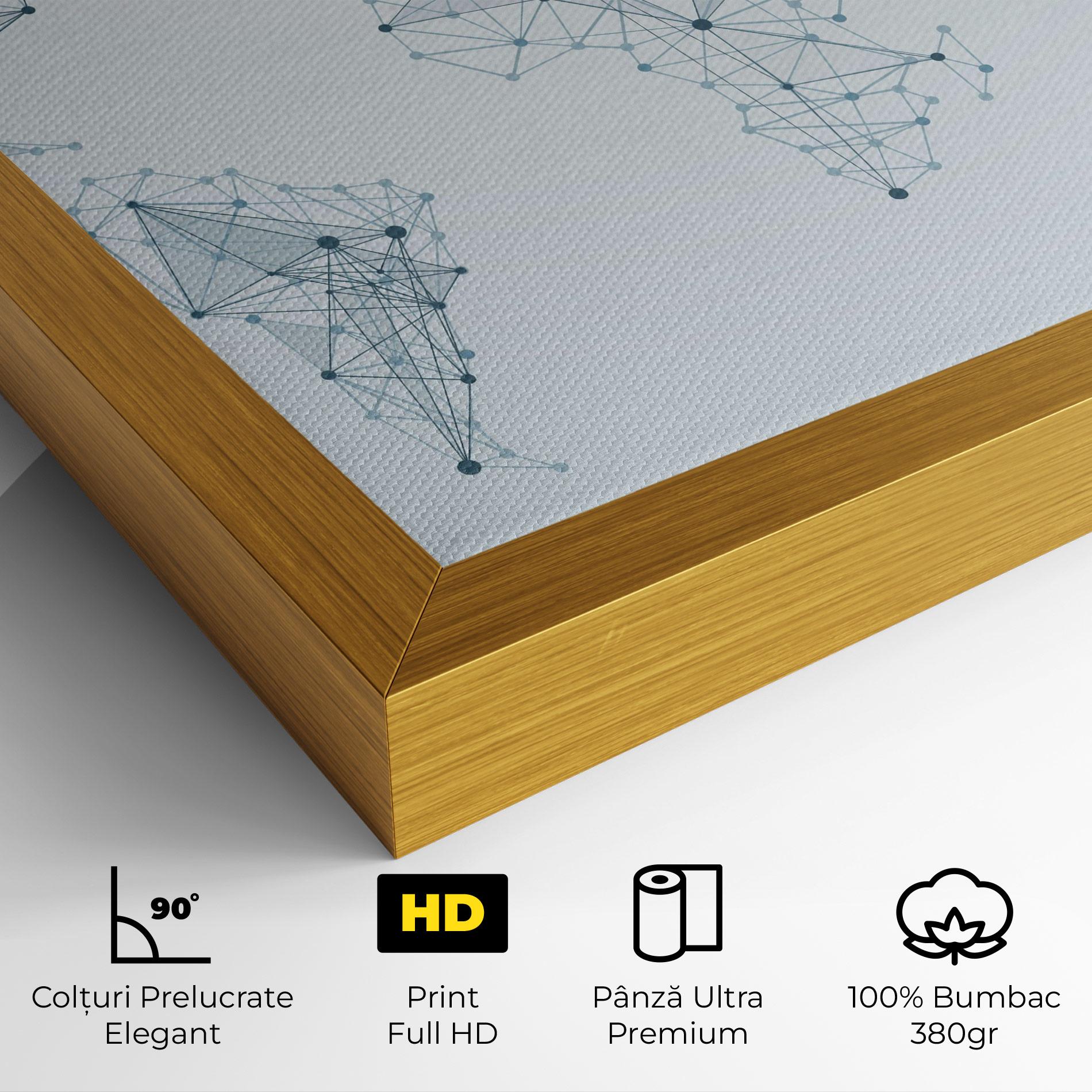 Tablou Canvas Blue Line Map mockup 4