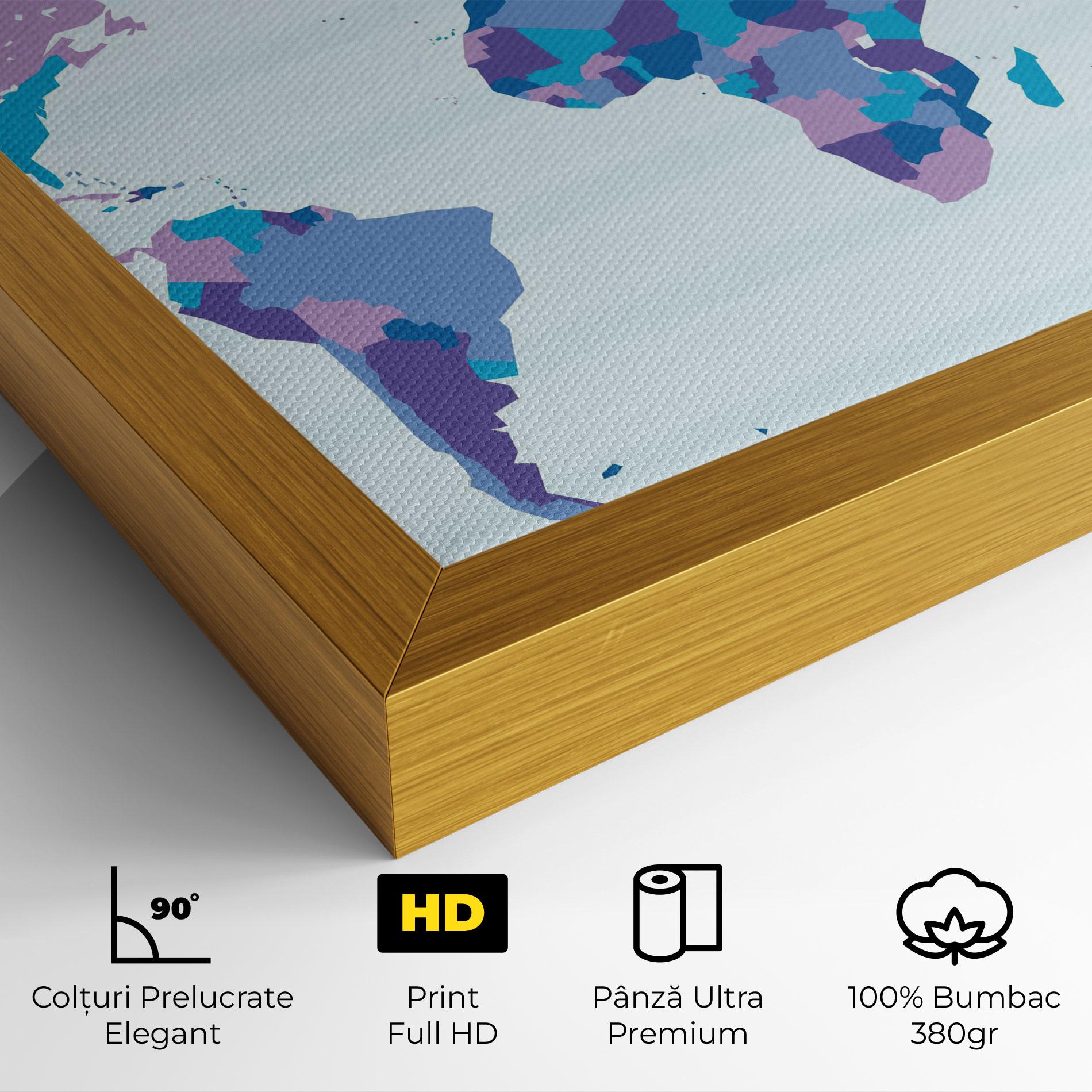 Tablou Canvas Blue Purple Map mockup 4