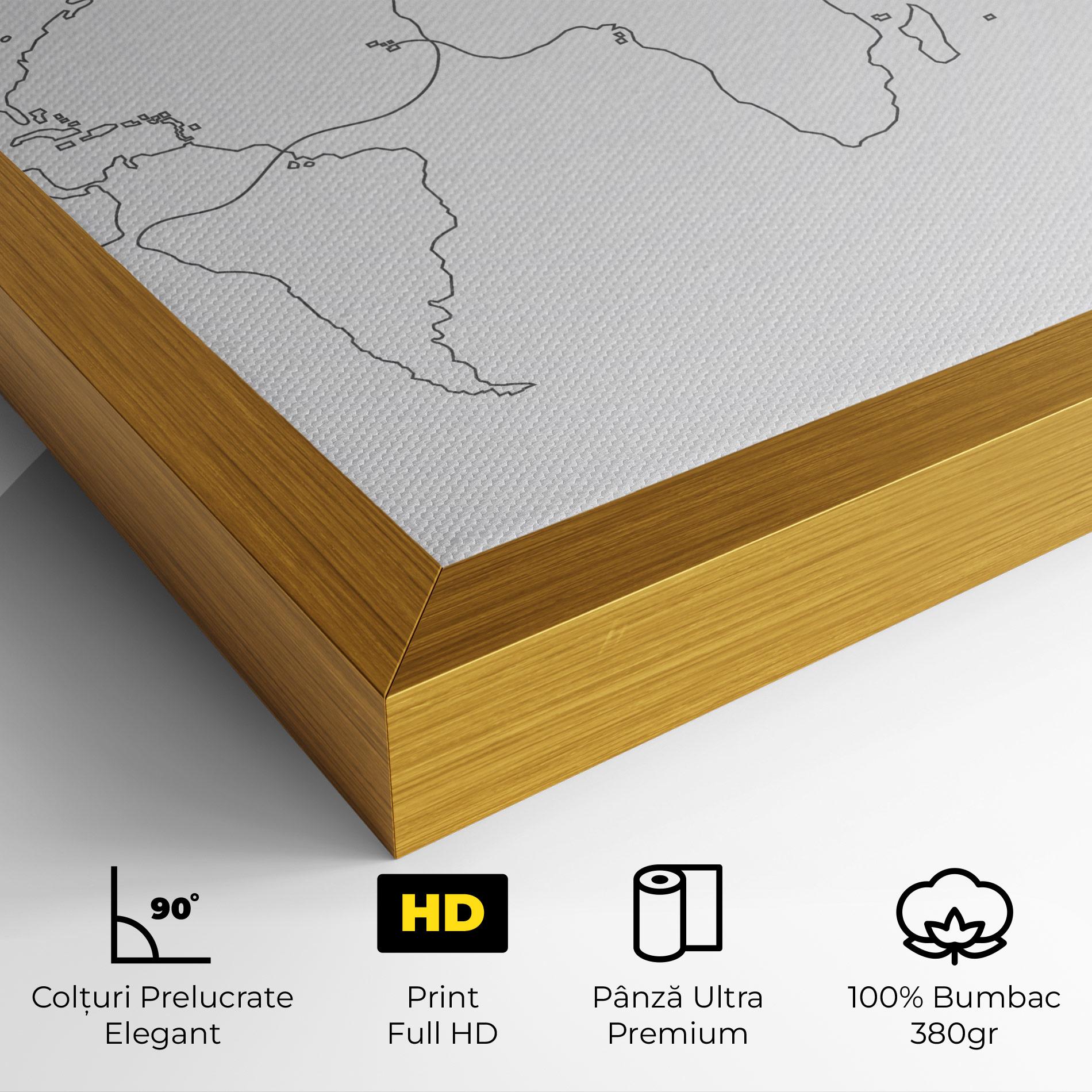 Tablou Canvas Continuous Line Map mockup 4