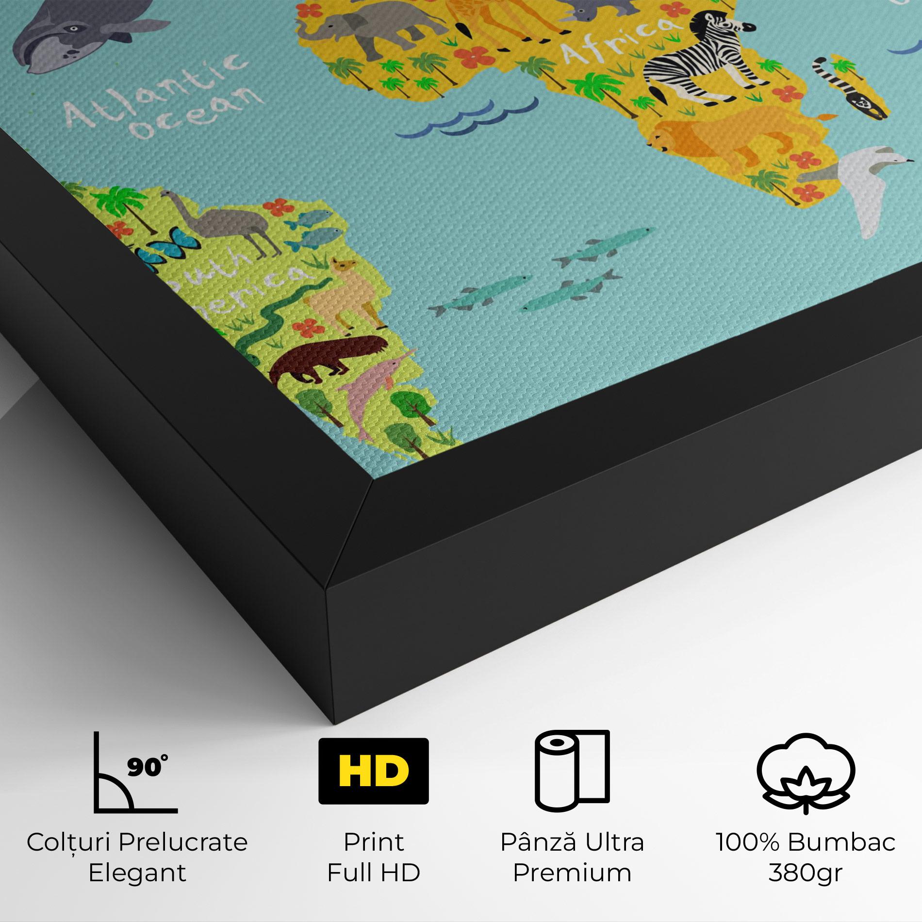 Tablou Canvas Animal World Map mockup 4