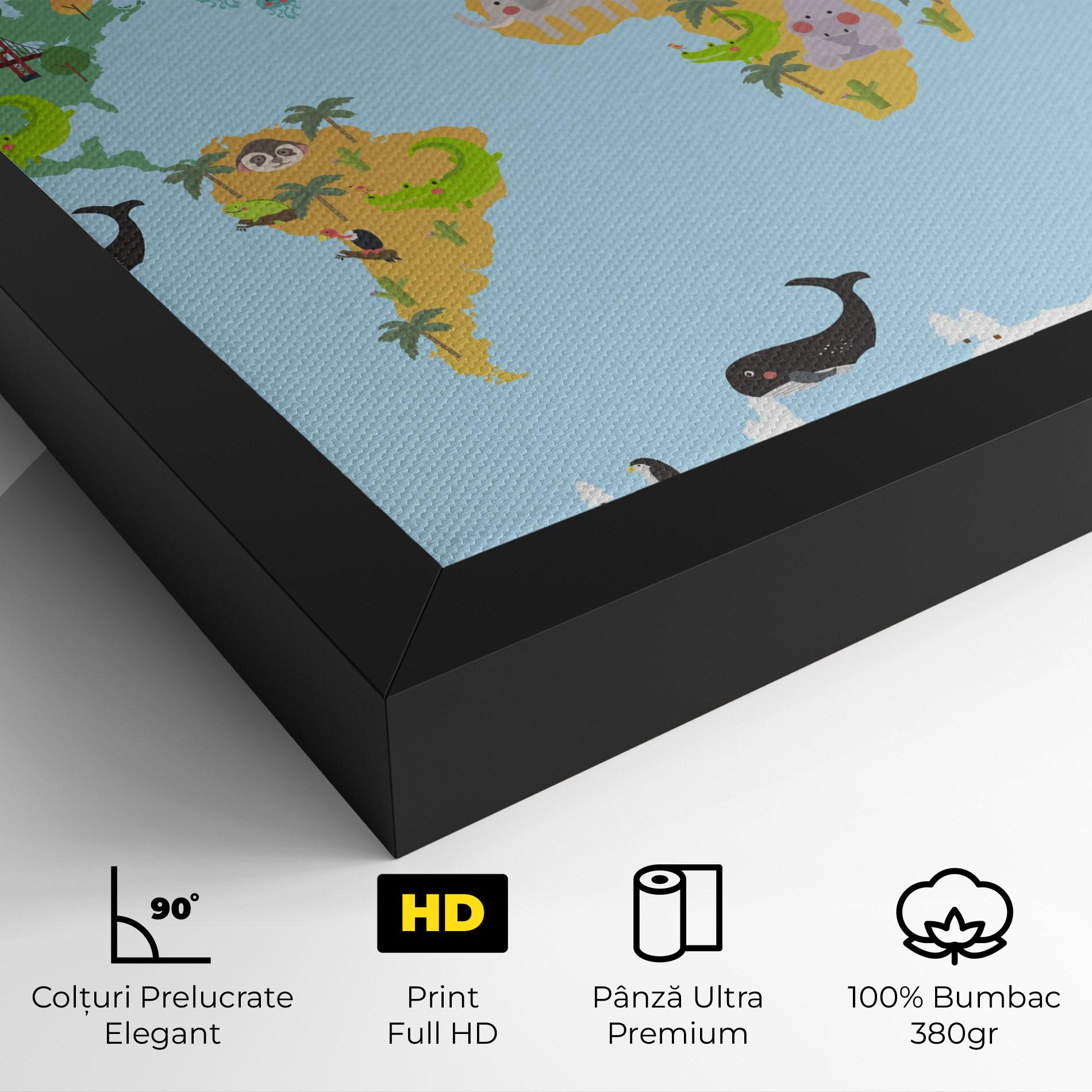 Tablou Canvas Animals Cute Map mockup 4