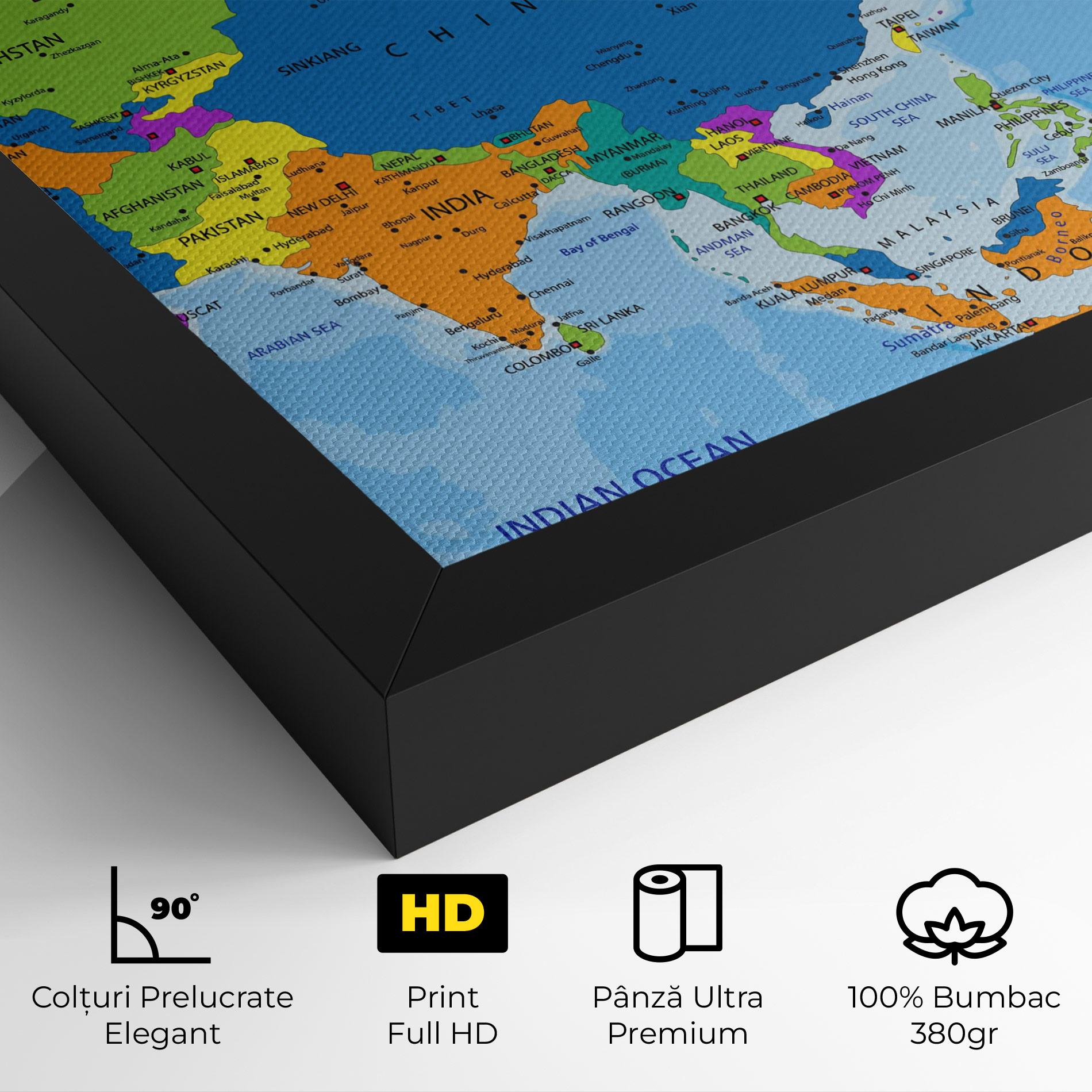 Tablou Canvas Asia Color Map mockup 4