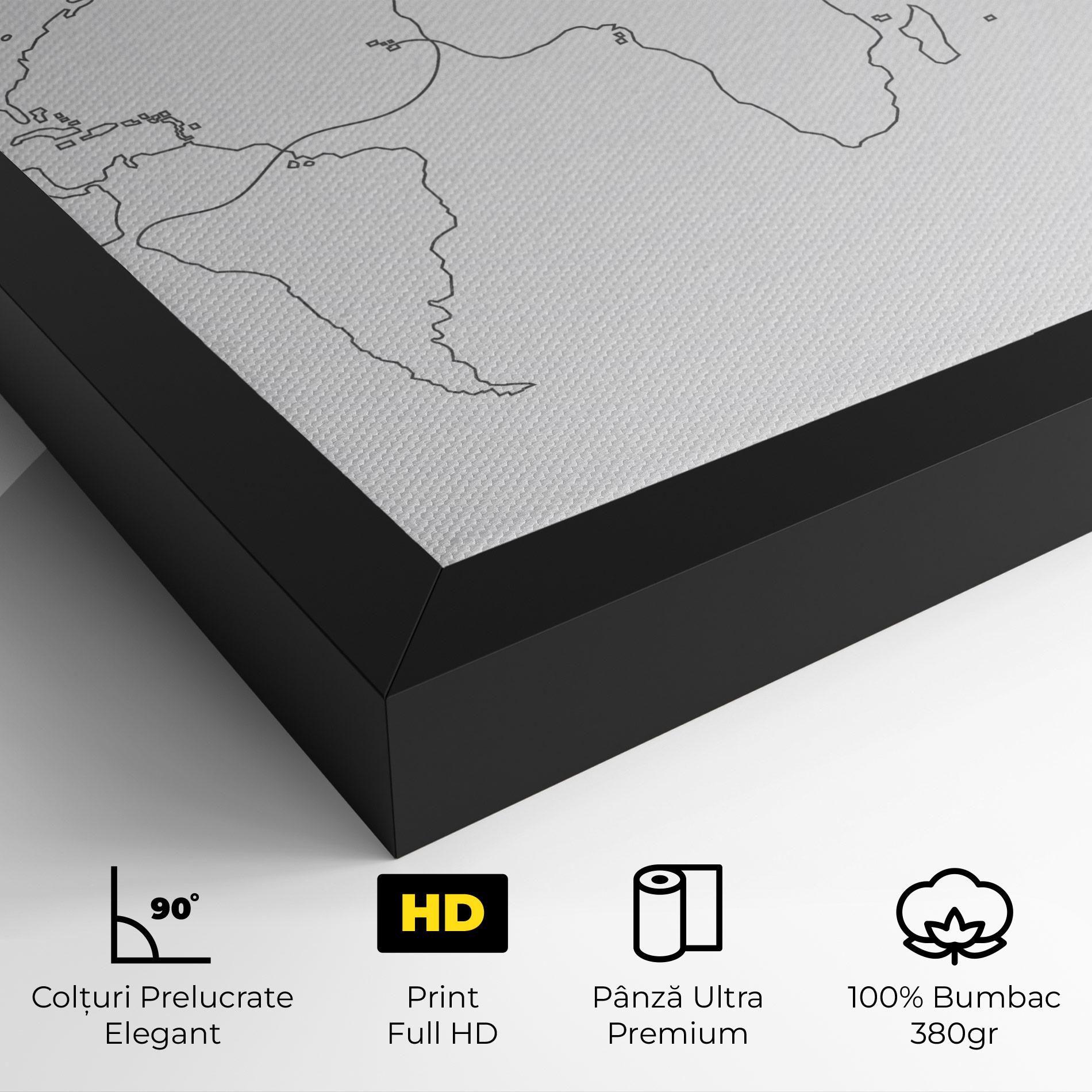 Tablou Canvas Continuous Line Map mockup 4