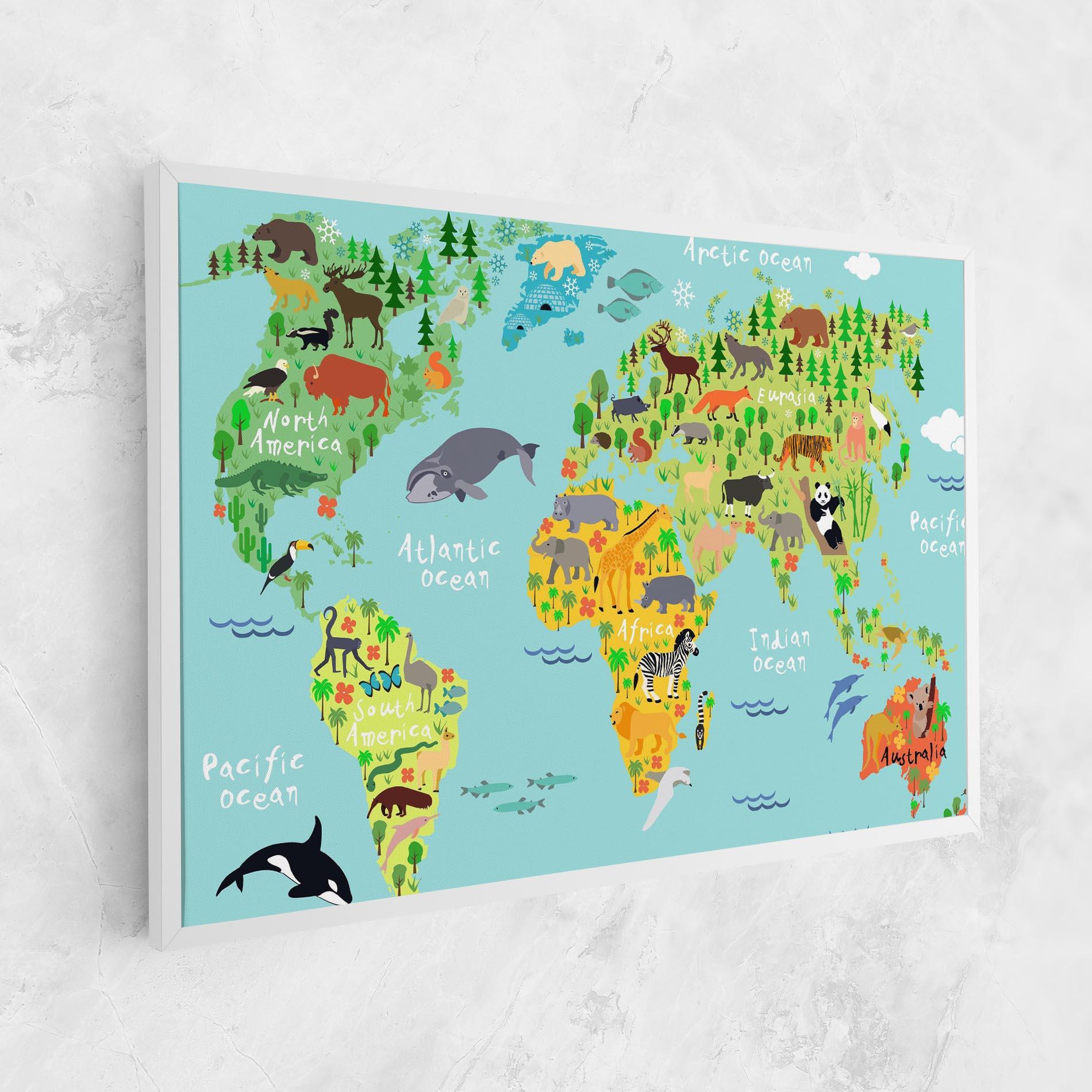 Tablou Canvas Animal World Map mockup 1
