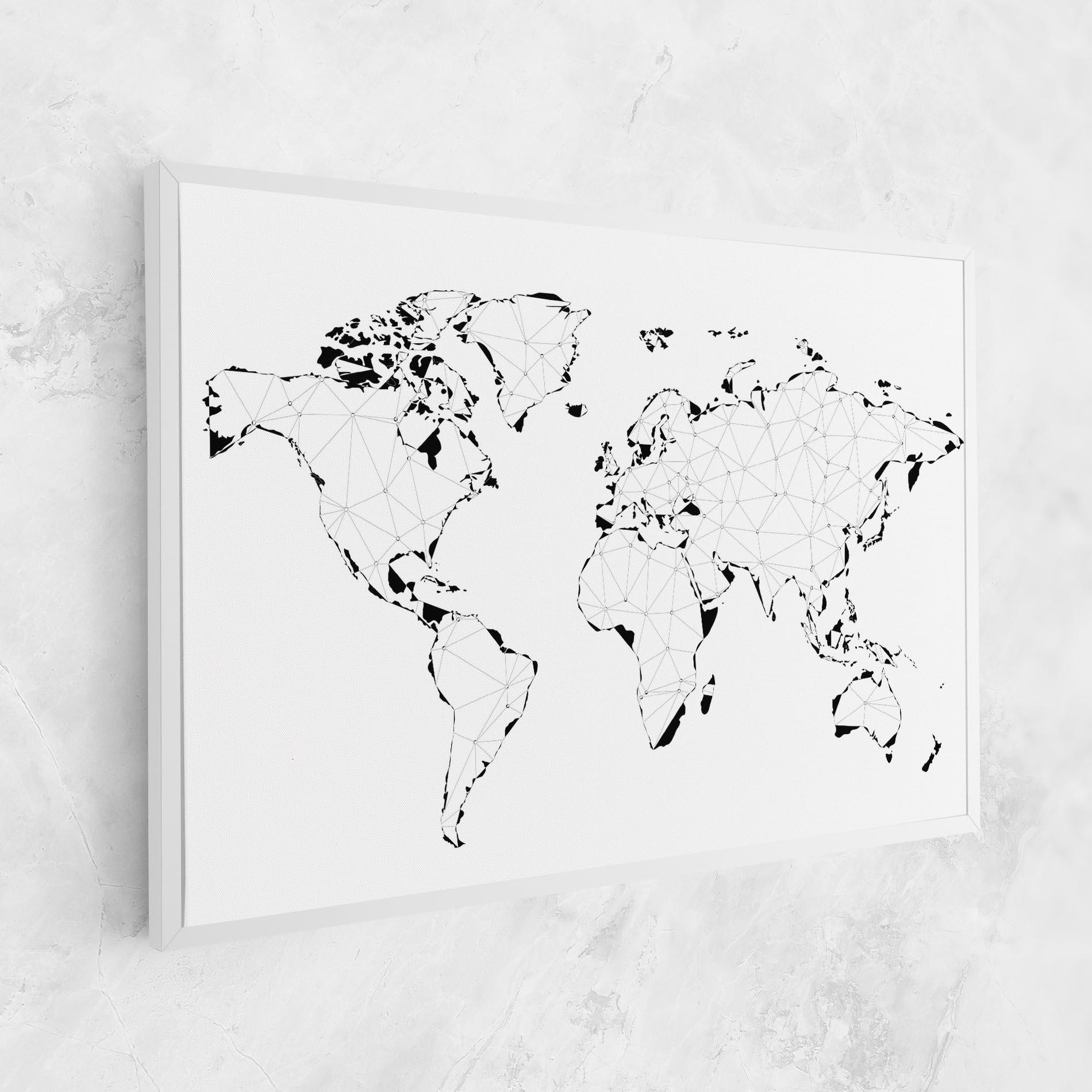 Tablou Canvas Black Line Map mockup 1