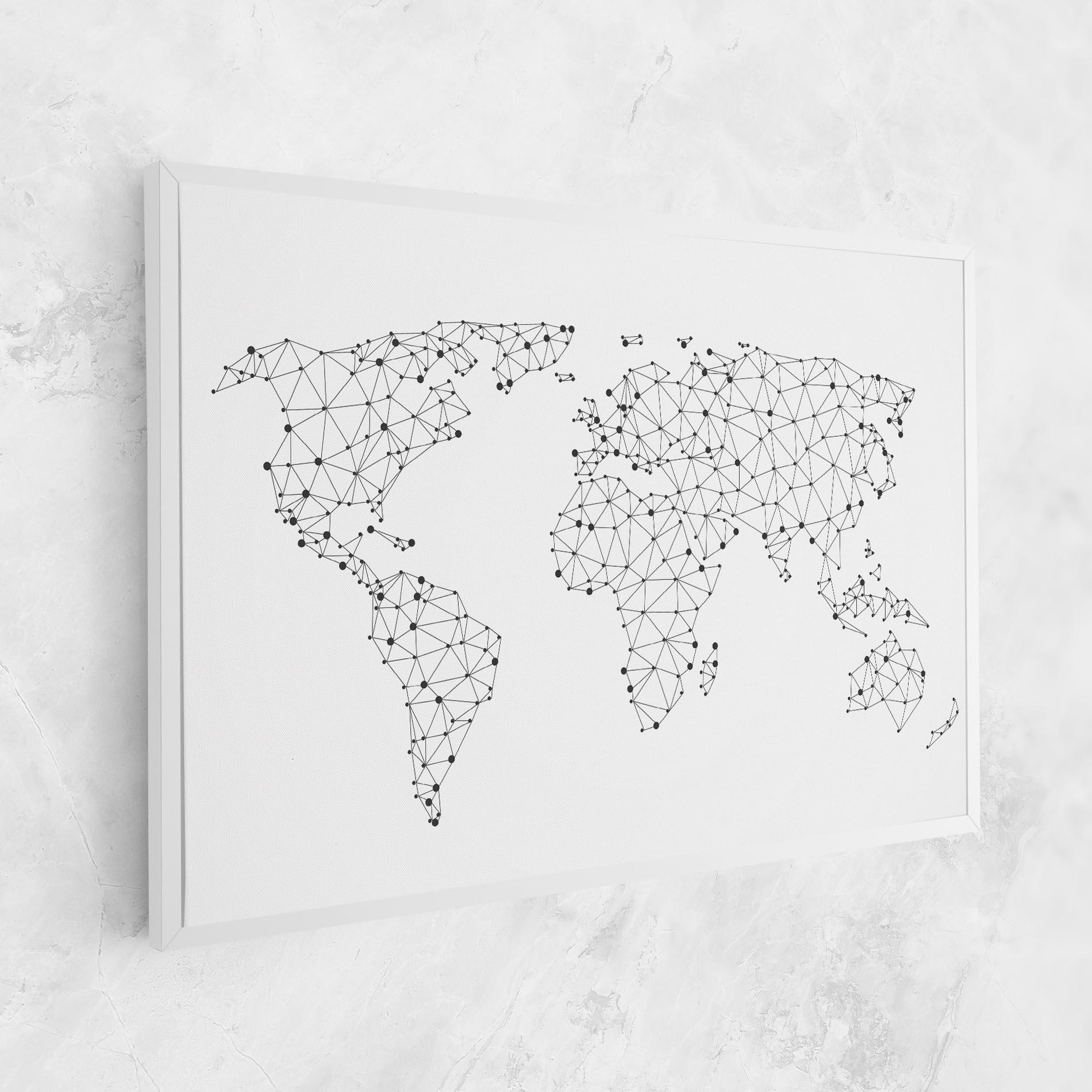 Tablou Canvas Black Map Line mockup 1