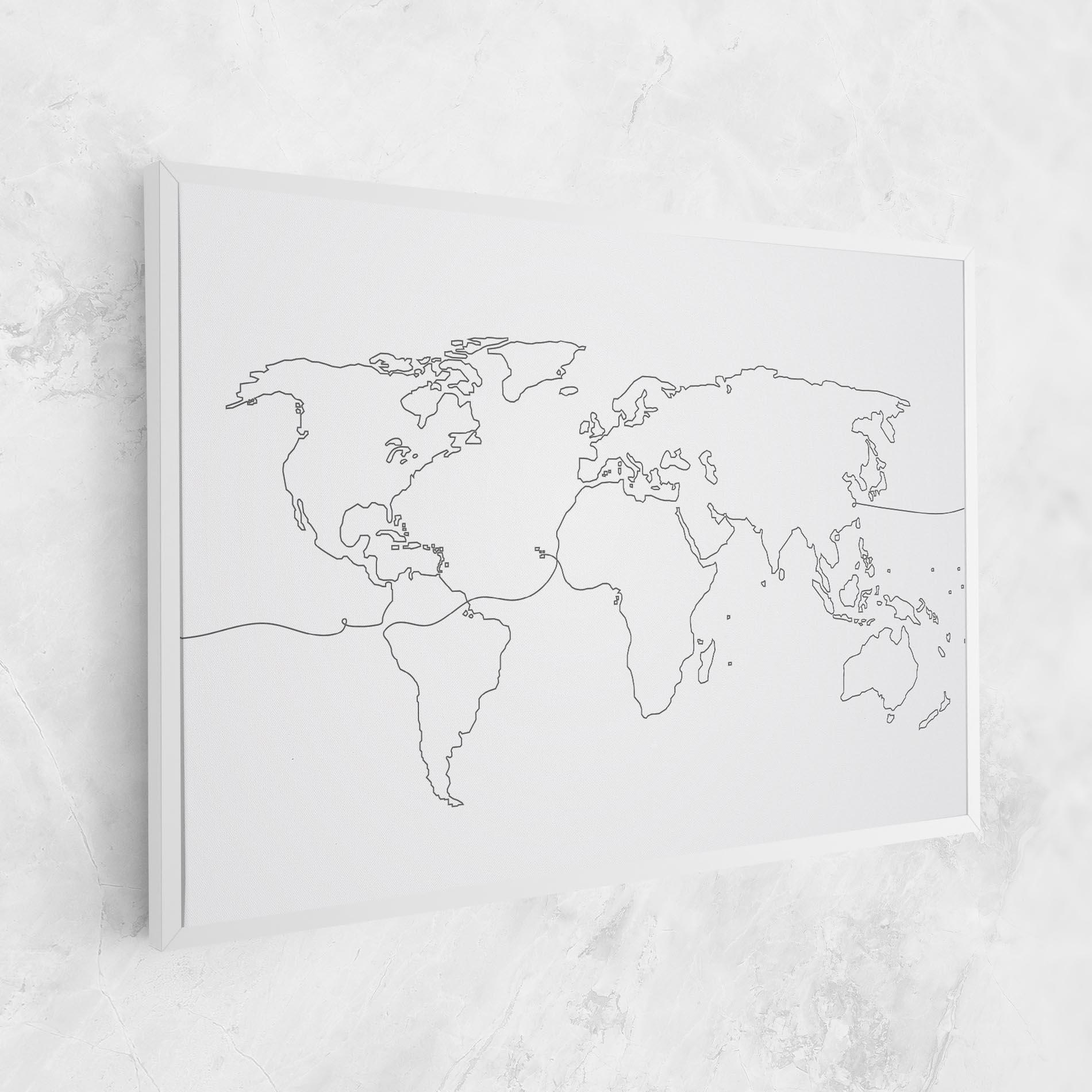 Tablou Canvas Continuous Line Map mockup 1