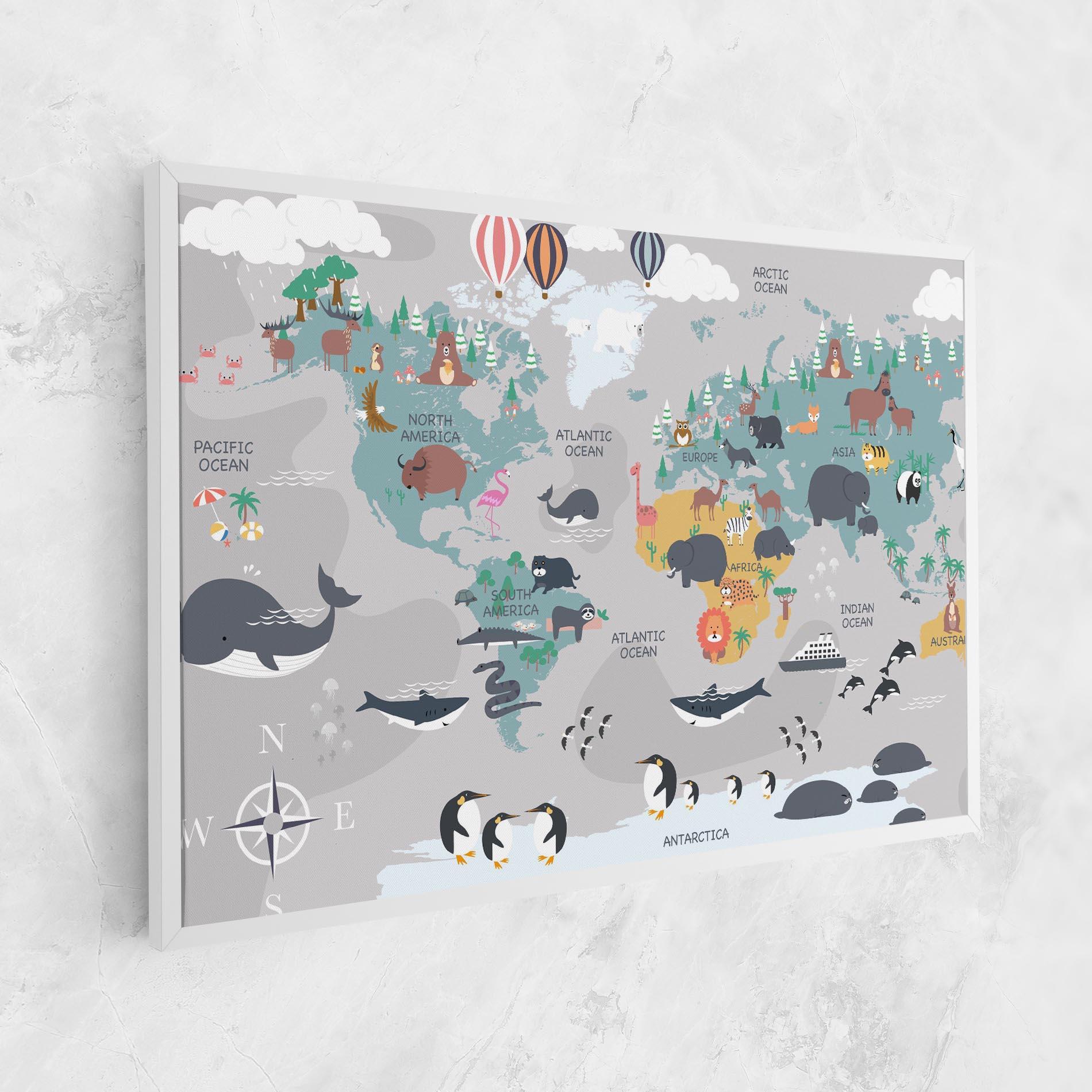 Tablou Canvas Cute Kids Map mockup 1