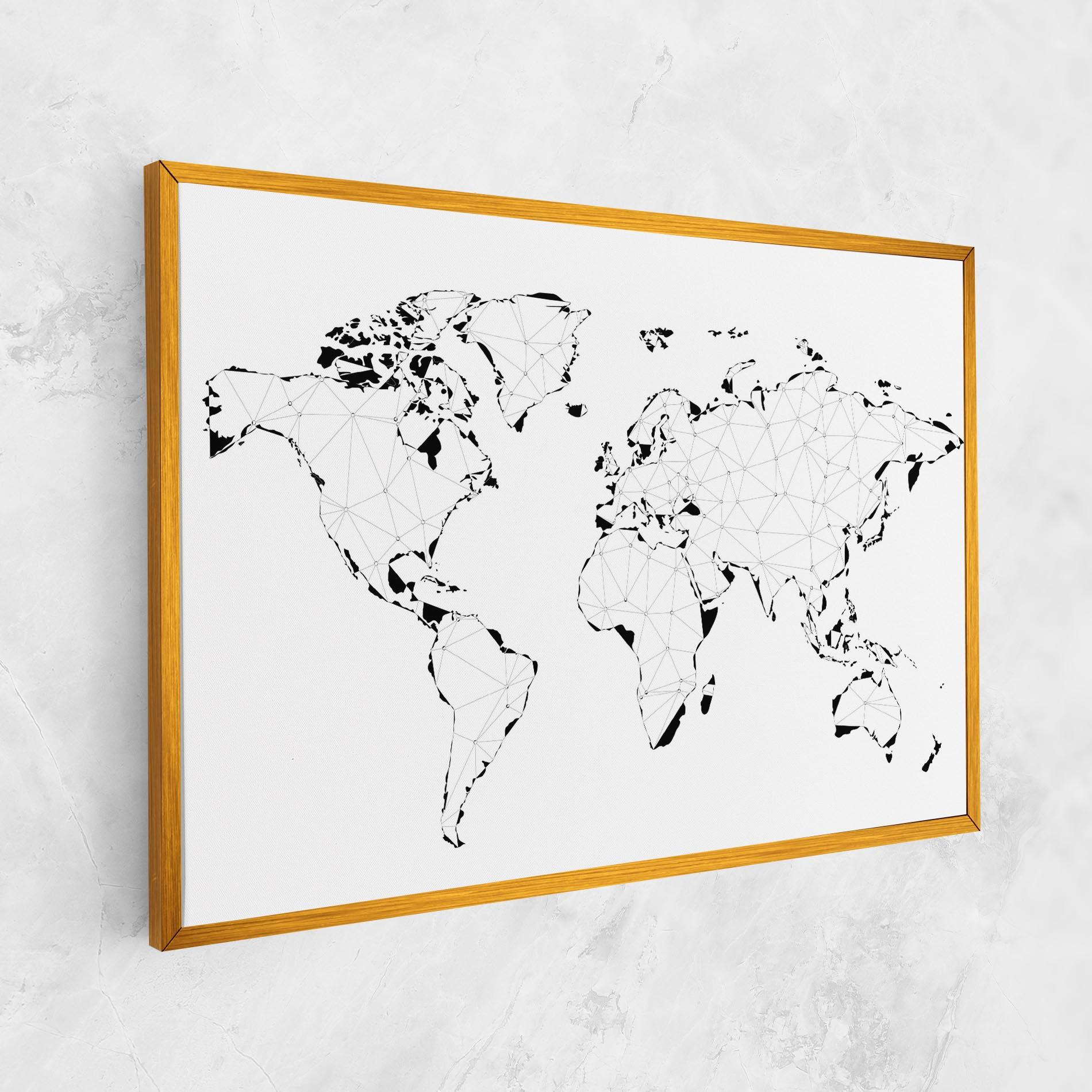 Tablou Canvas Black Line Map mockup 1