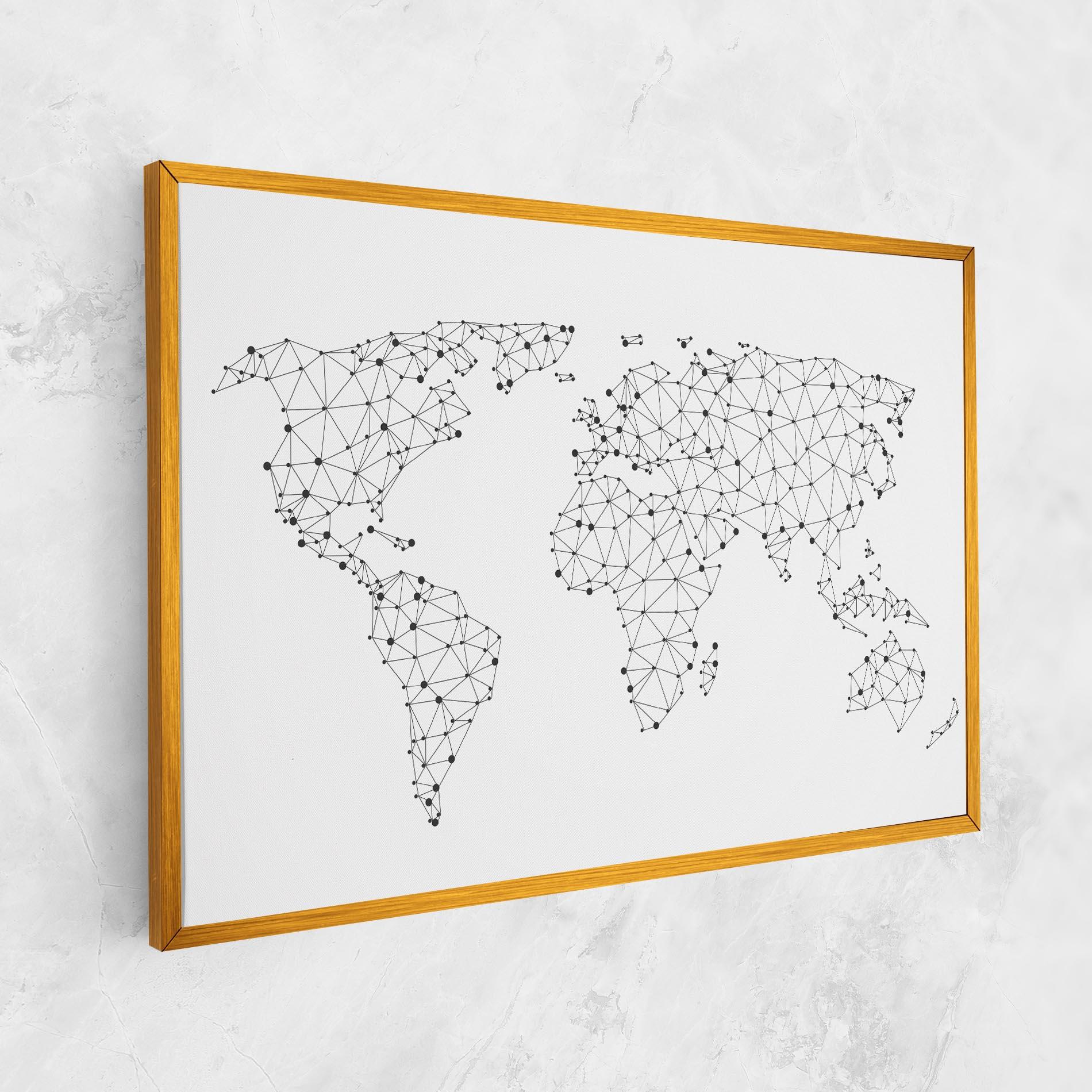 Tablou Canvas Black Map Line mockup 1