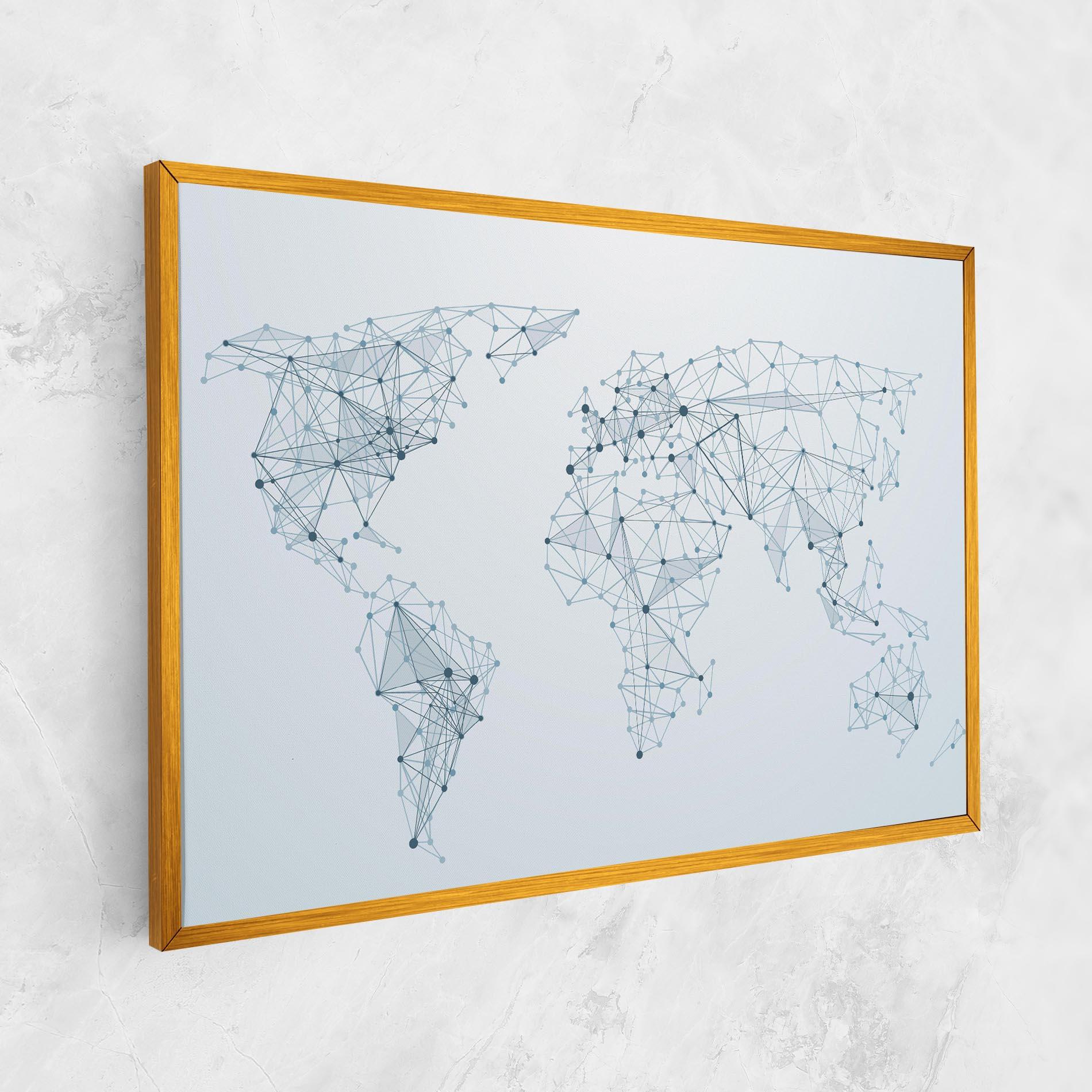 Tablou Canvas Blue Line Map mockup 1