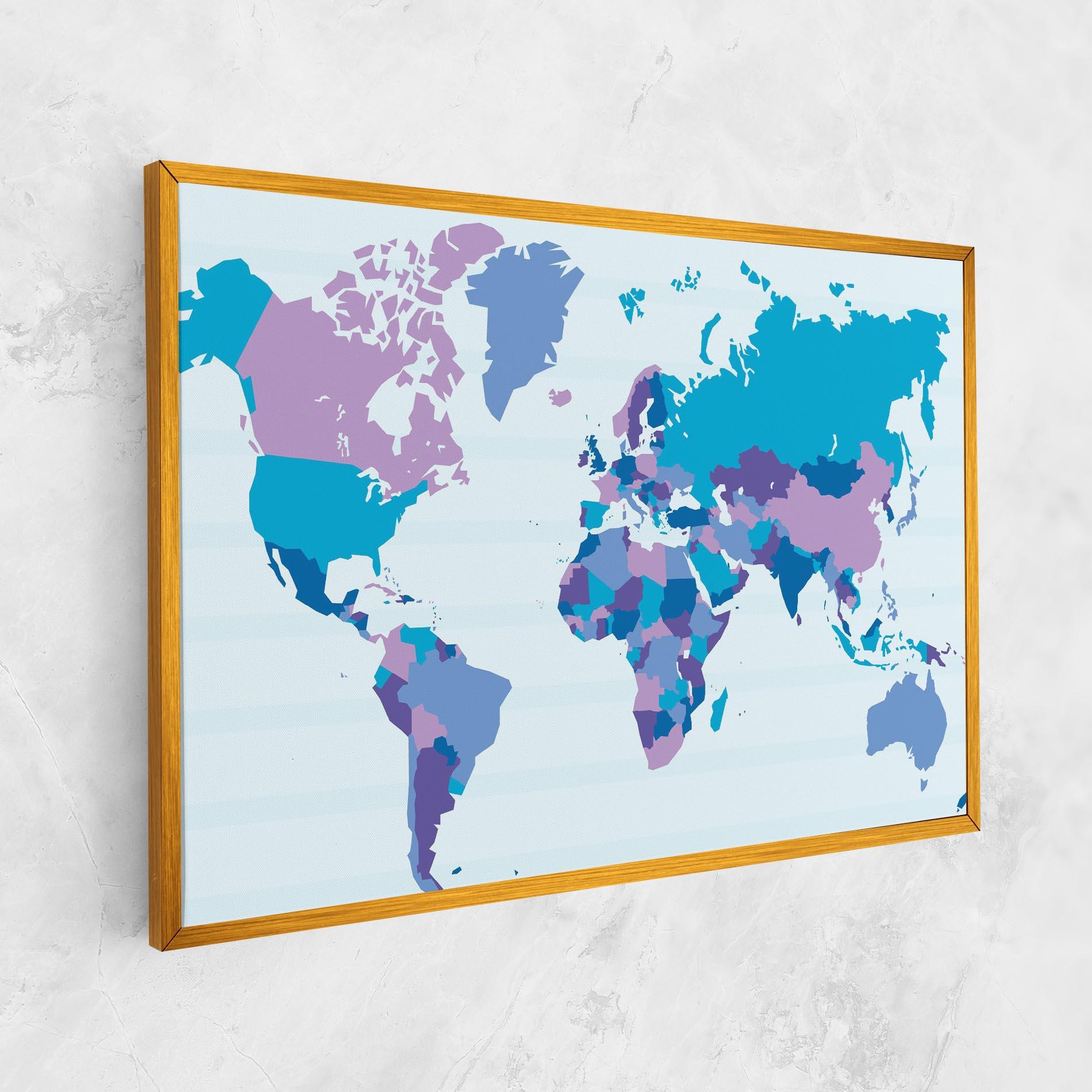 Tablou Canvas Blue Purple Map mockup 1