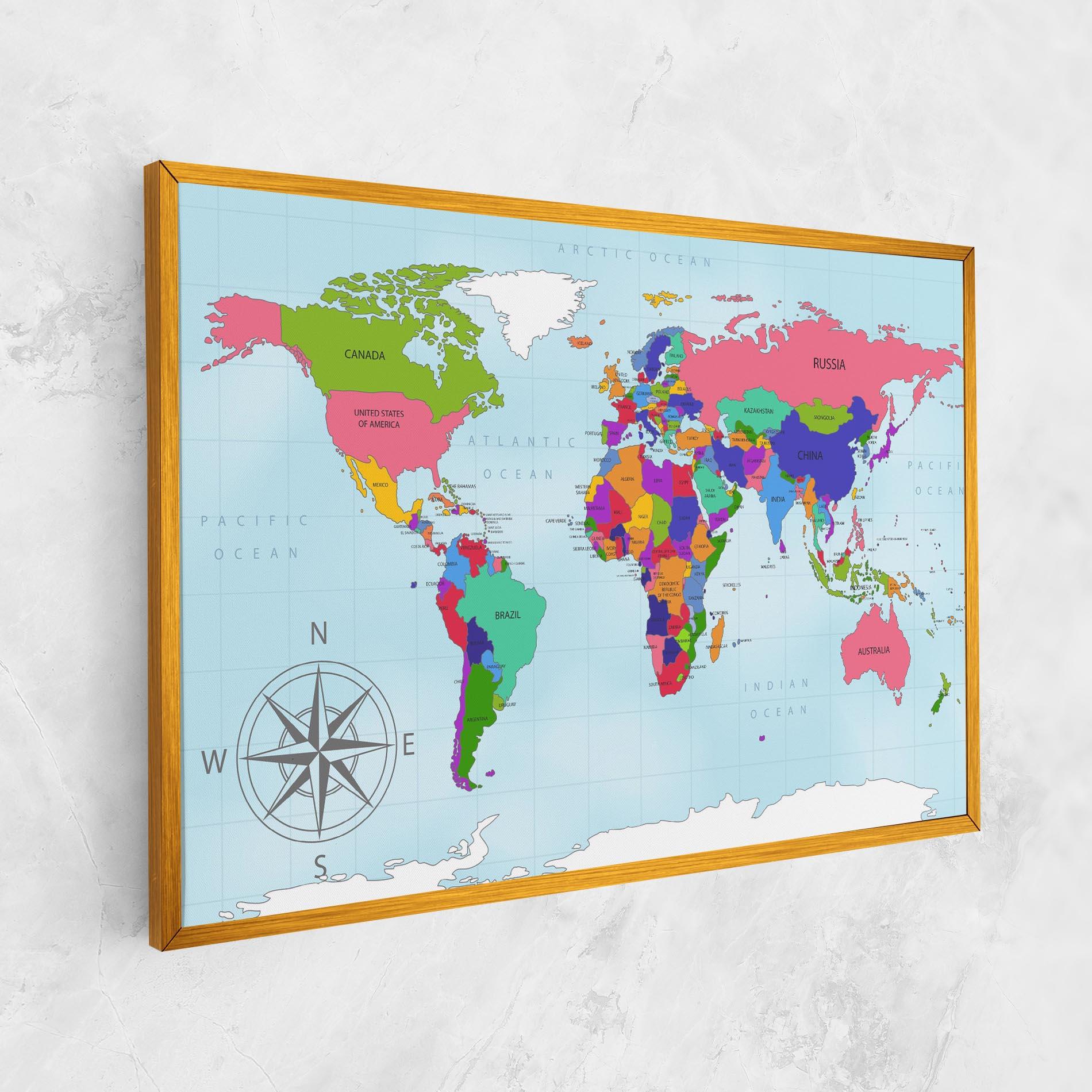 Tablou Canvas Colorful Continents mockup 1