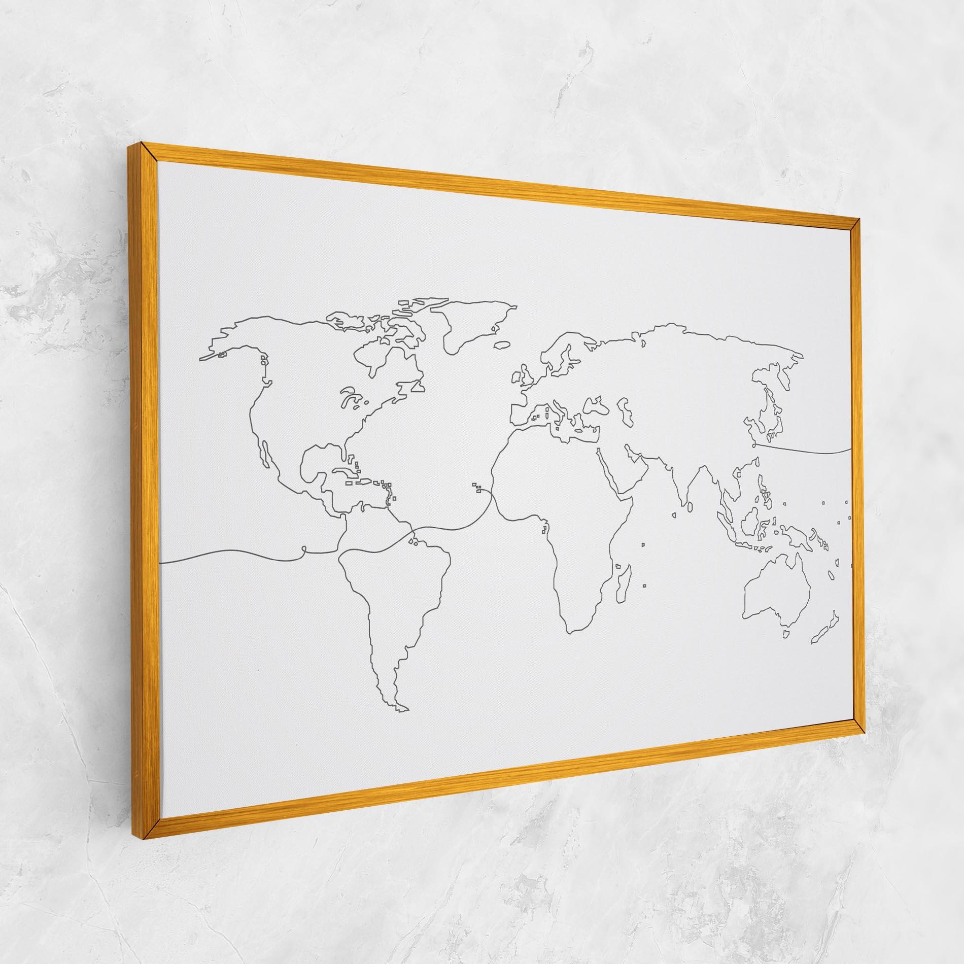 Tablou Canvas Continuous Line Map mockup 1