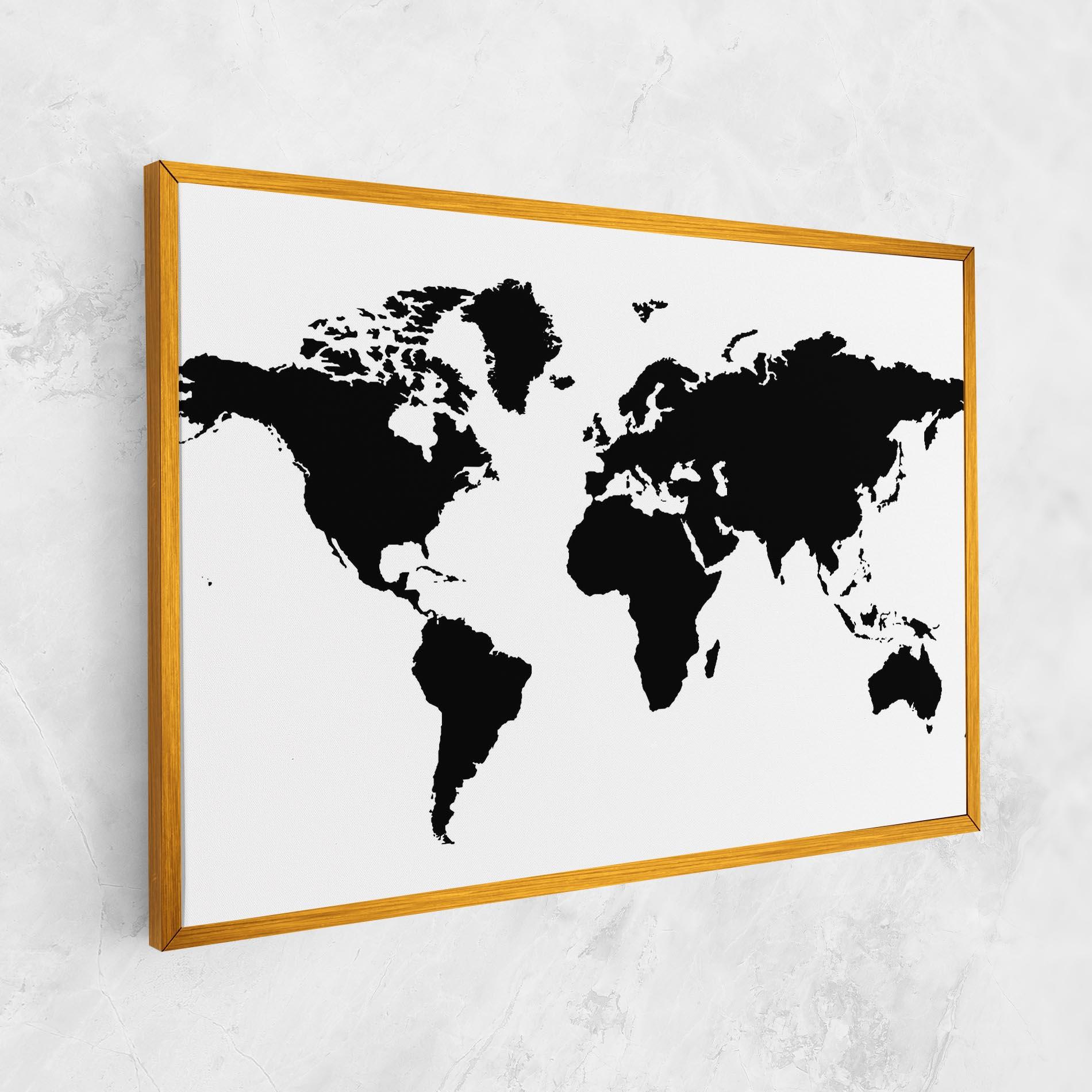 Tablou Canvas Global Black Map mockup 1