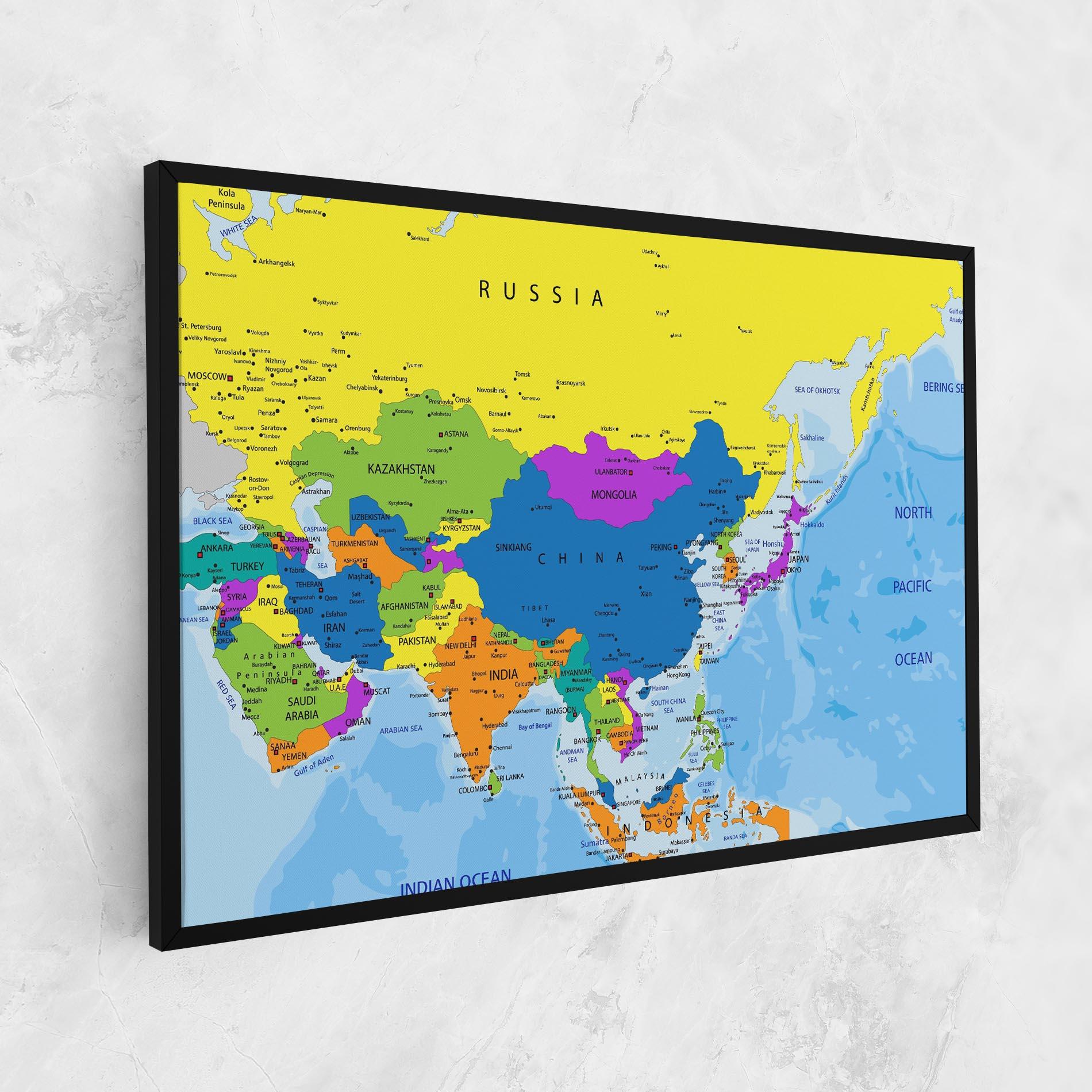 Tablou Canvas Asia Color Map mockup 1