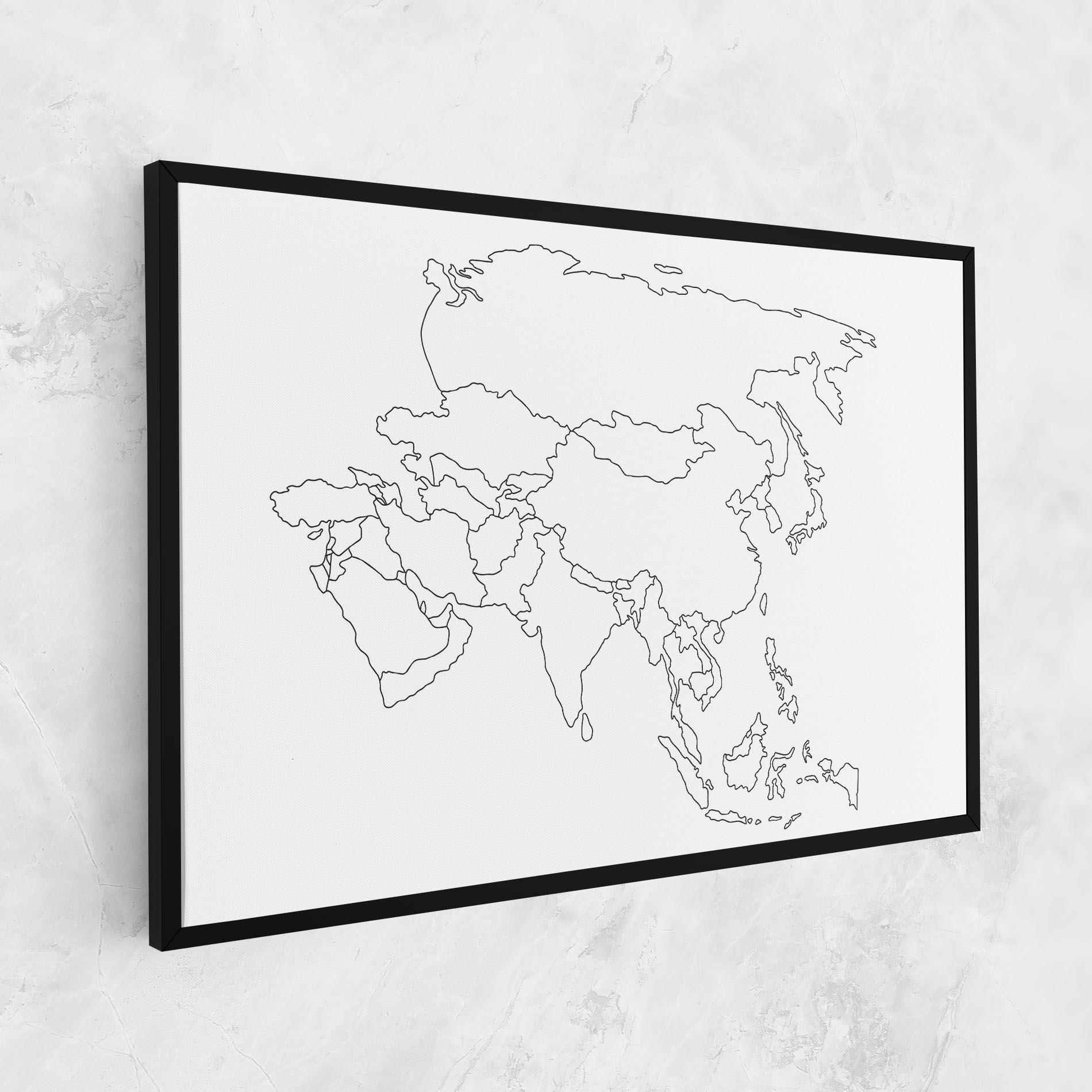 Tablou Canvas Asia Map Line mockup 1