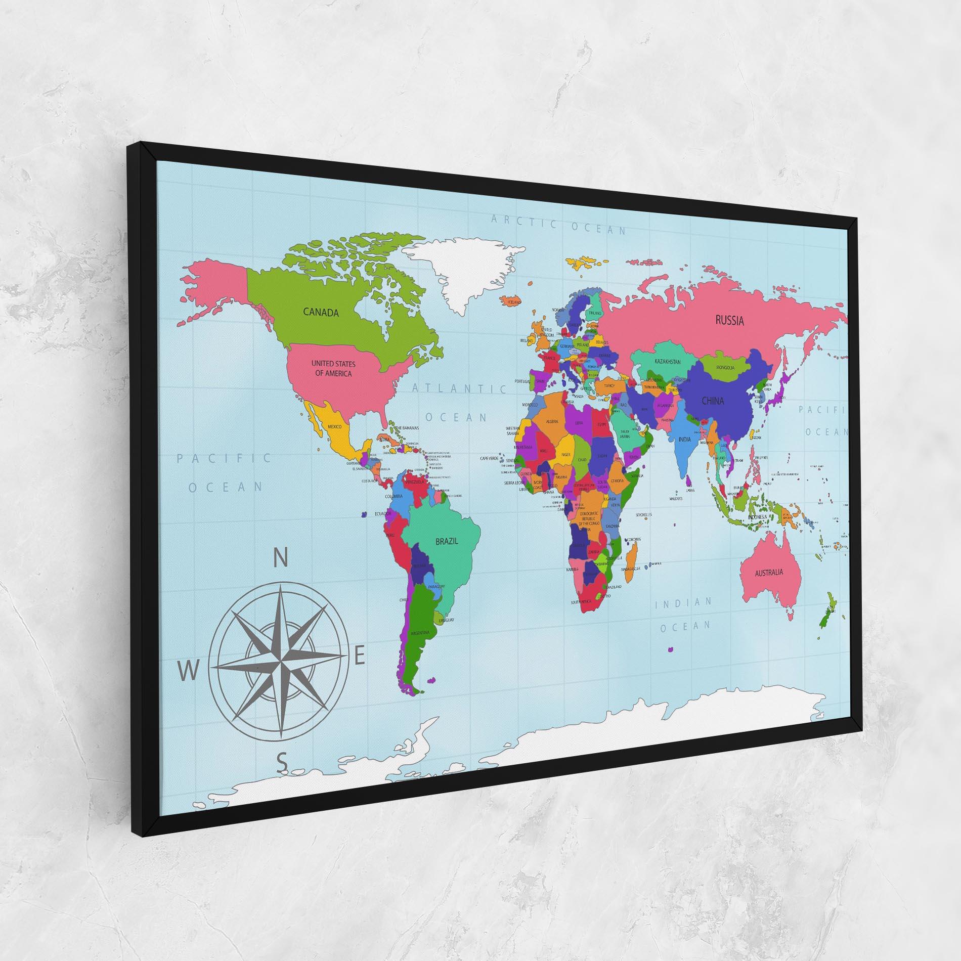 Tablou Canvas Colorful Continents mockup 1