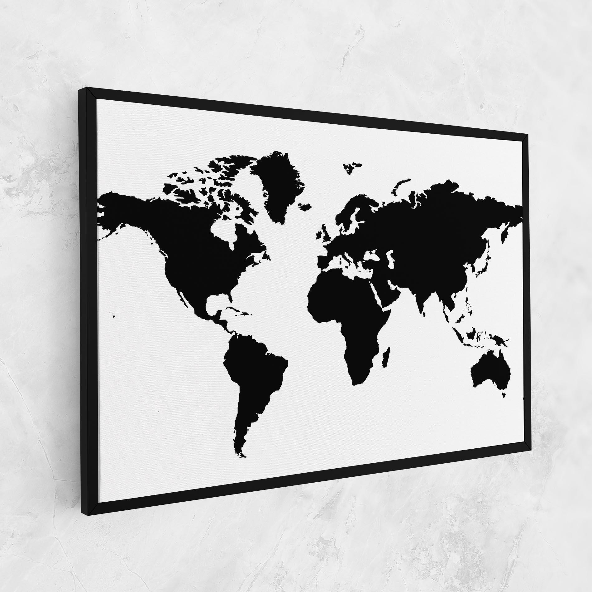Tablou Canvas Global Black Map mockup 1