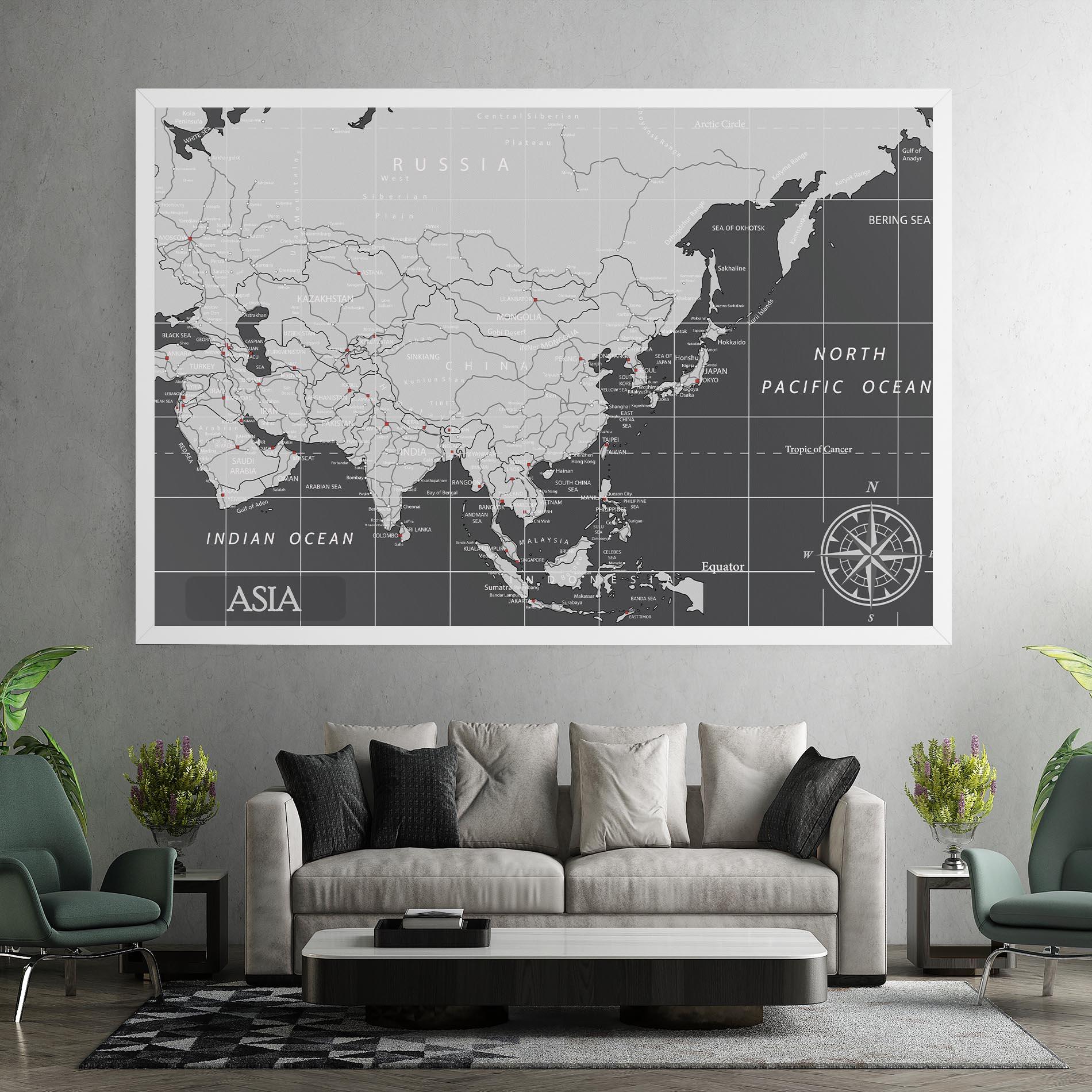 Tablou Canvas Asia Minimal Map mockup 7