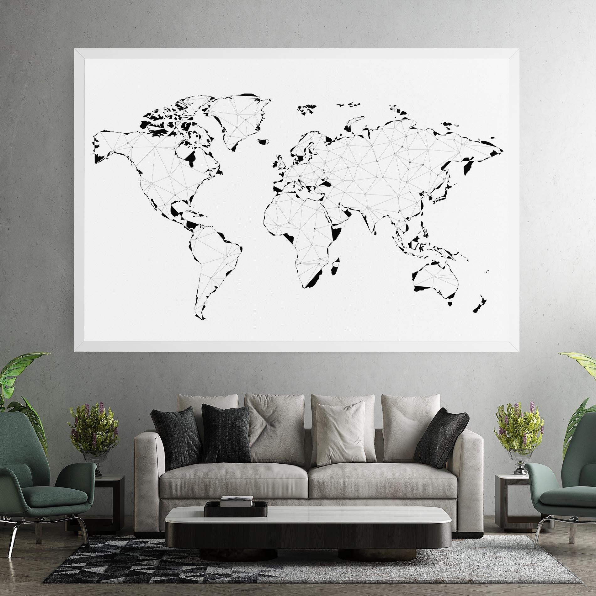 Tablou Canvas Black Line Map mockup 7