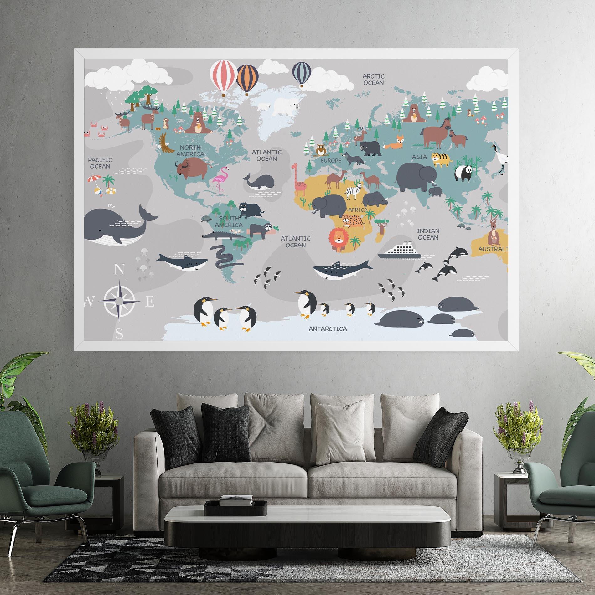 Tablou Canvas Cute Kids Map mockup 7