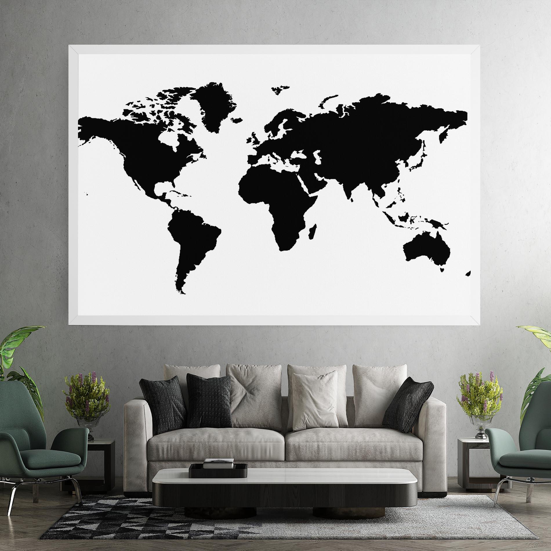 Tablou Canvas Global Black Map mockup 7