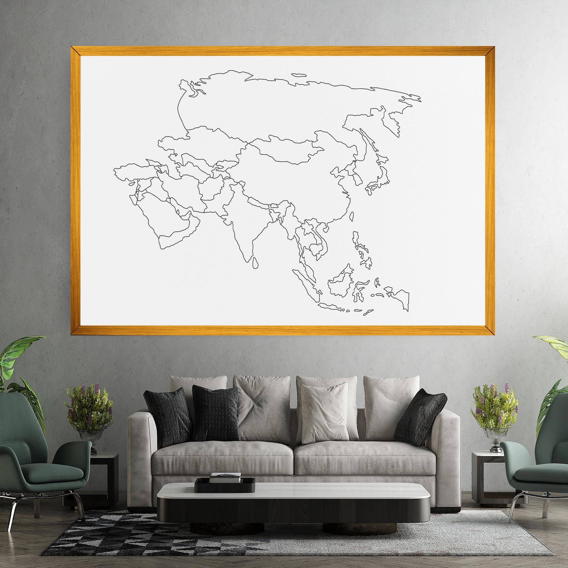 Tablou Canvas Asia Map Line mockup 7