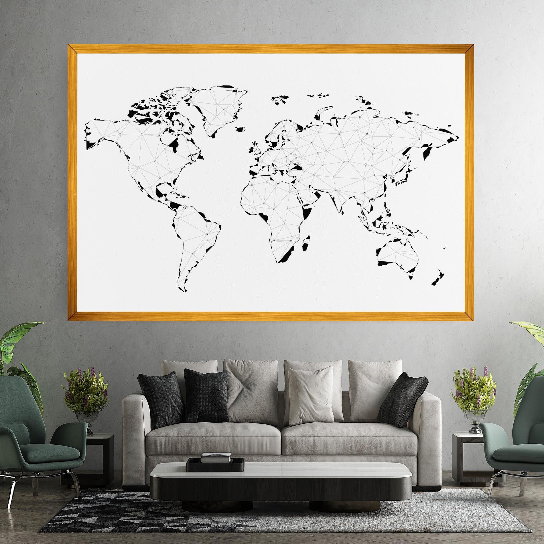 Tablou Canvas Black Line Map mockup 7