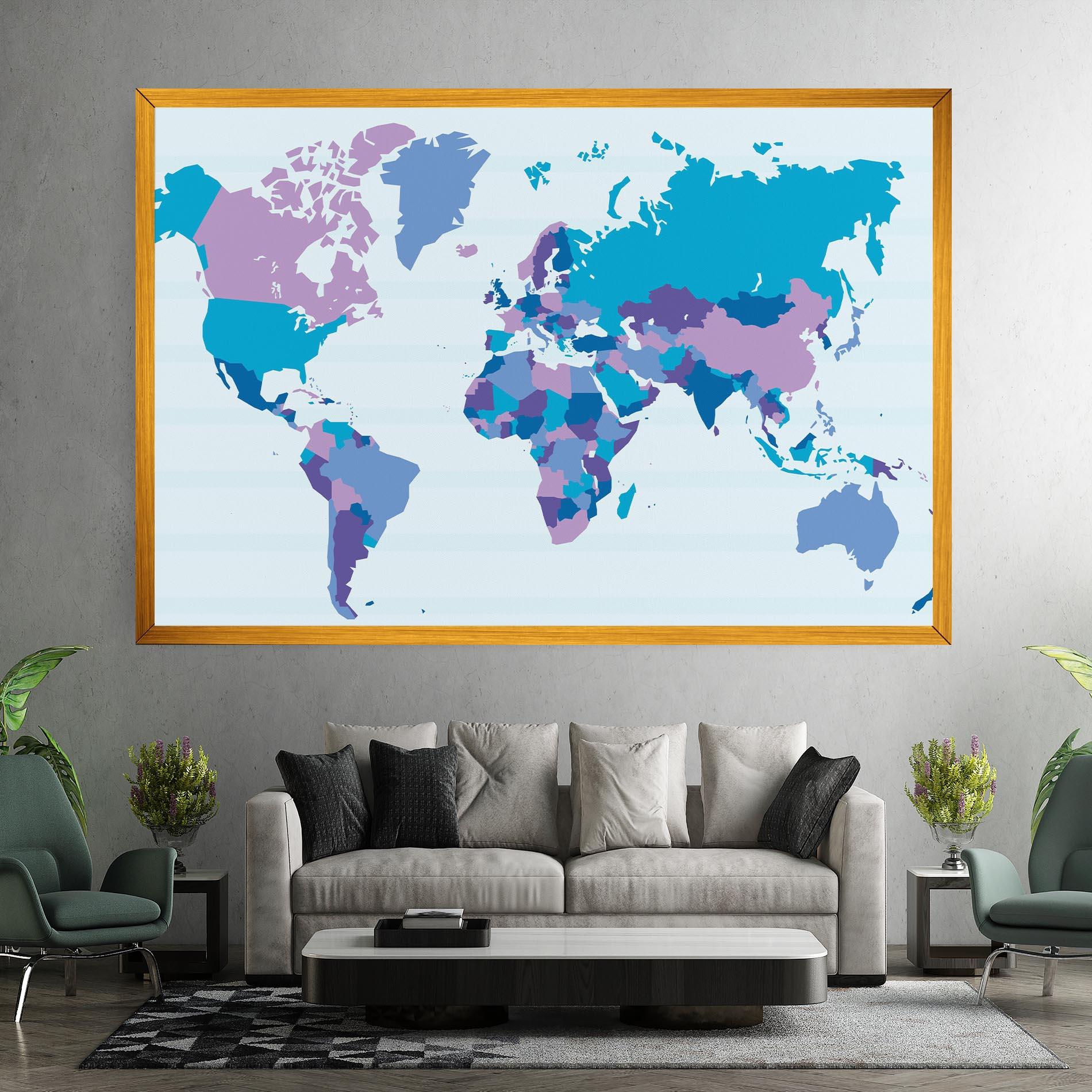 Tablou Canvas Blue Purple Map mockup 7