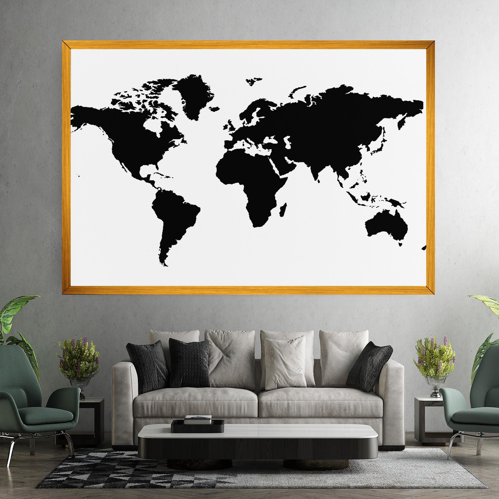 Tablou Canvas Global Black Map mockup 7