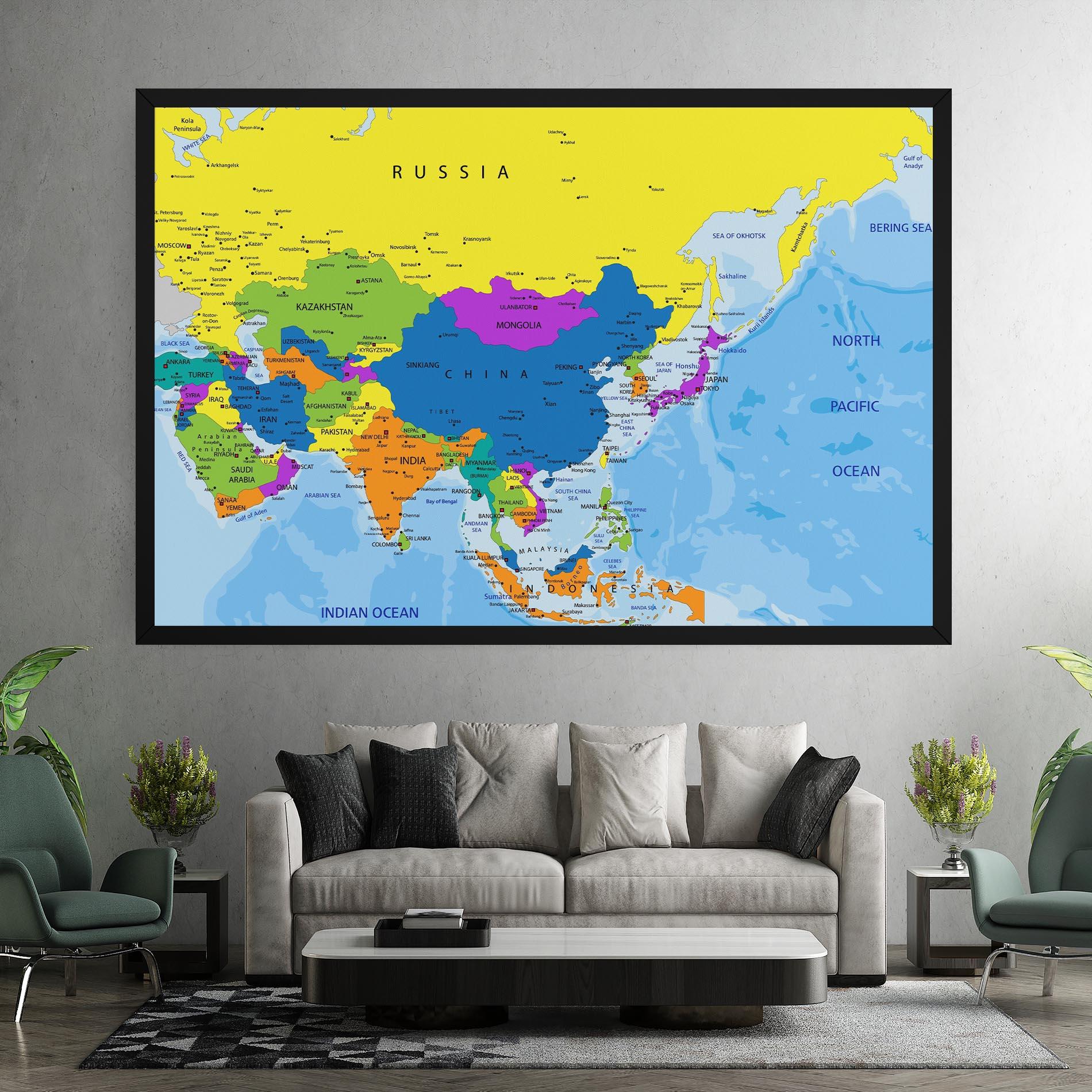 Tablou Canvas Asia Color Map mockup 7