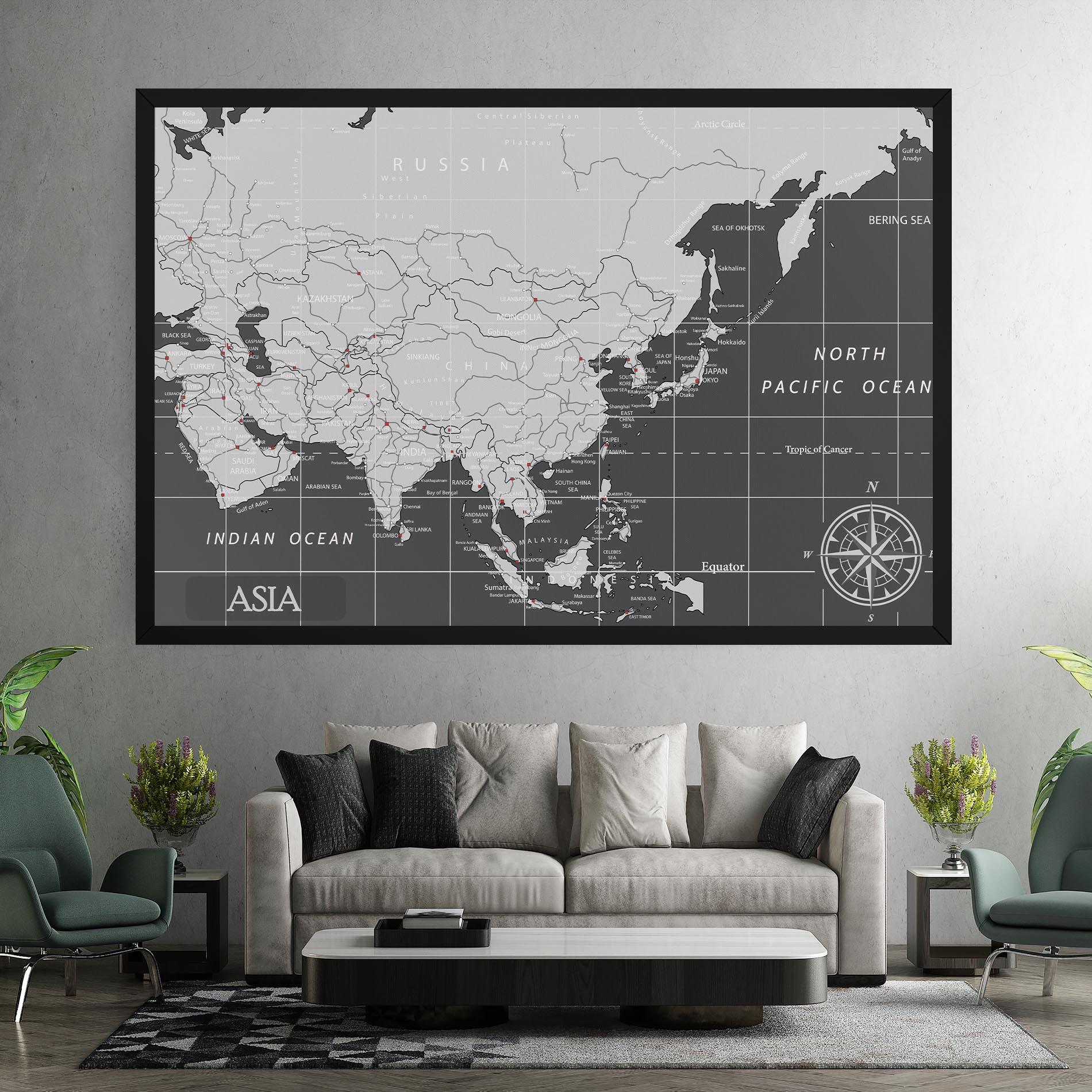 Tablou Canvas Asia Minimal Map mockup 7