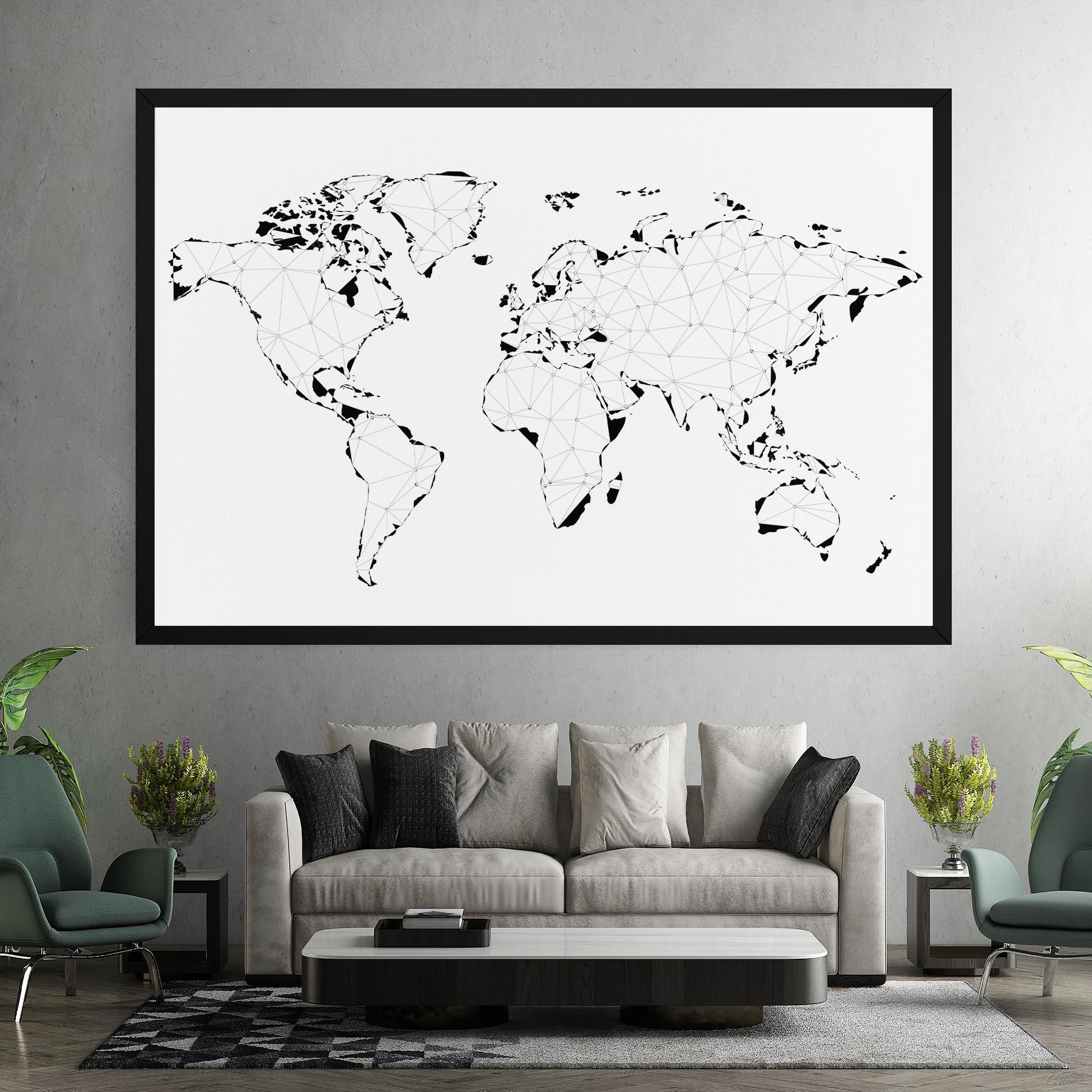 Tablou Canvas Black Line Map mockup 7