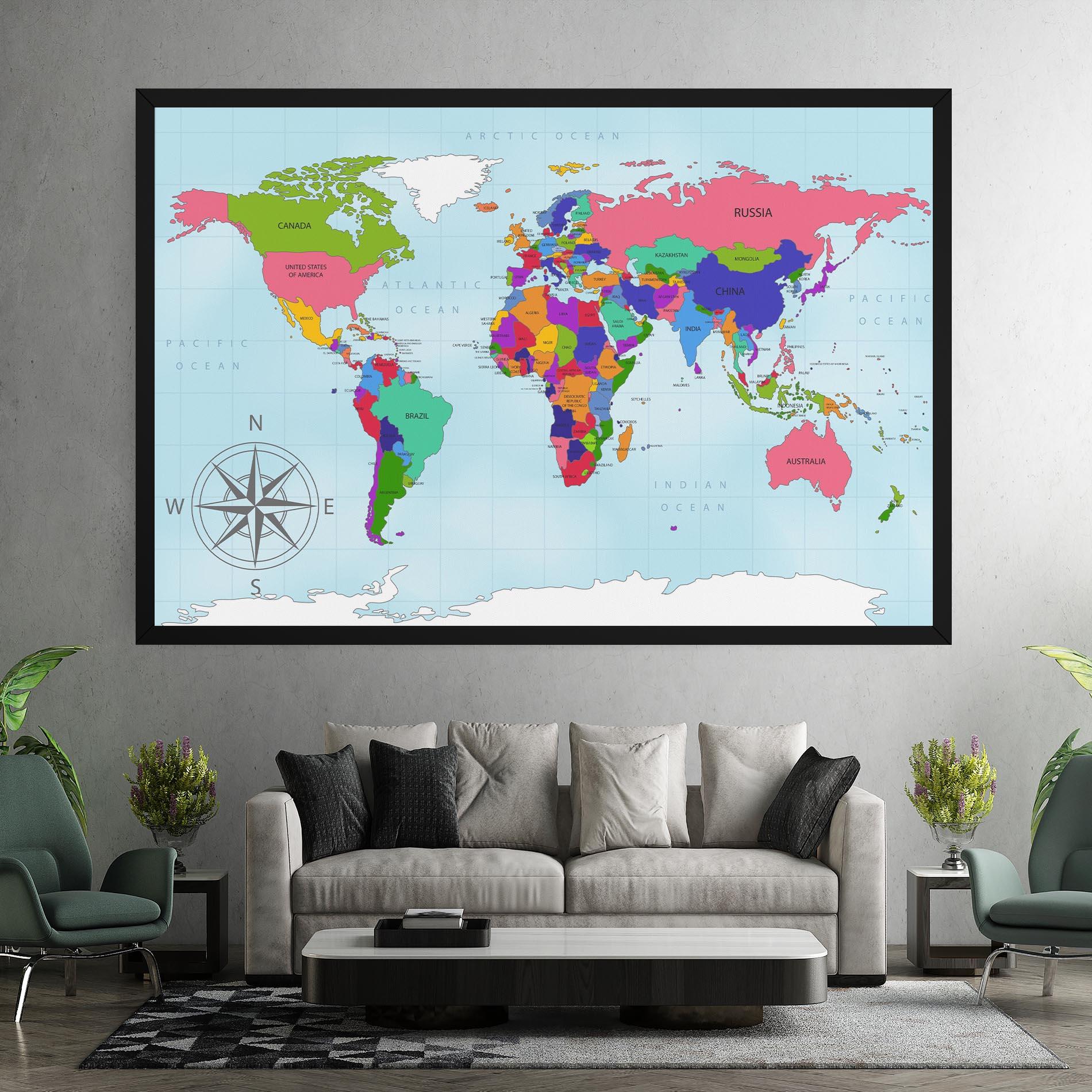 Tablou Canvas Colorful Continents mockup 7