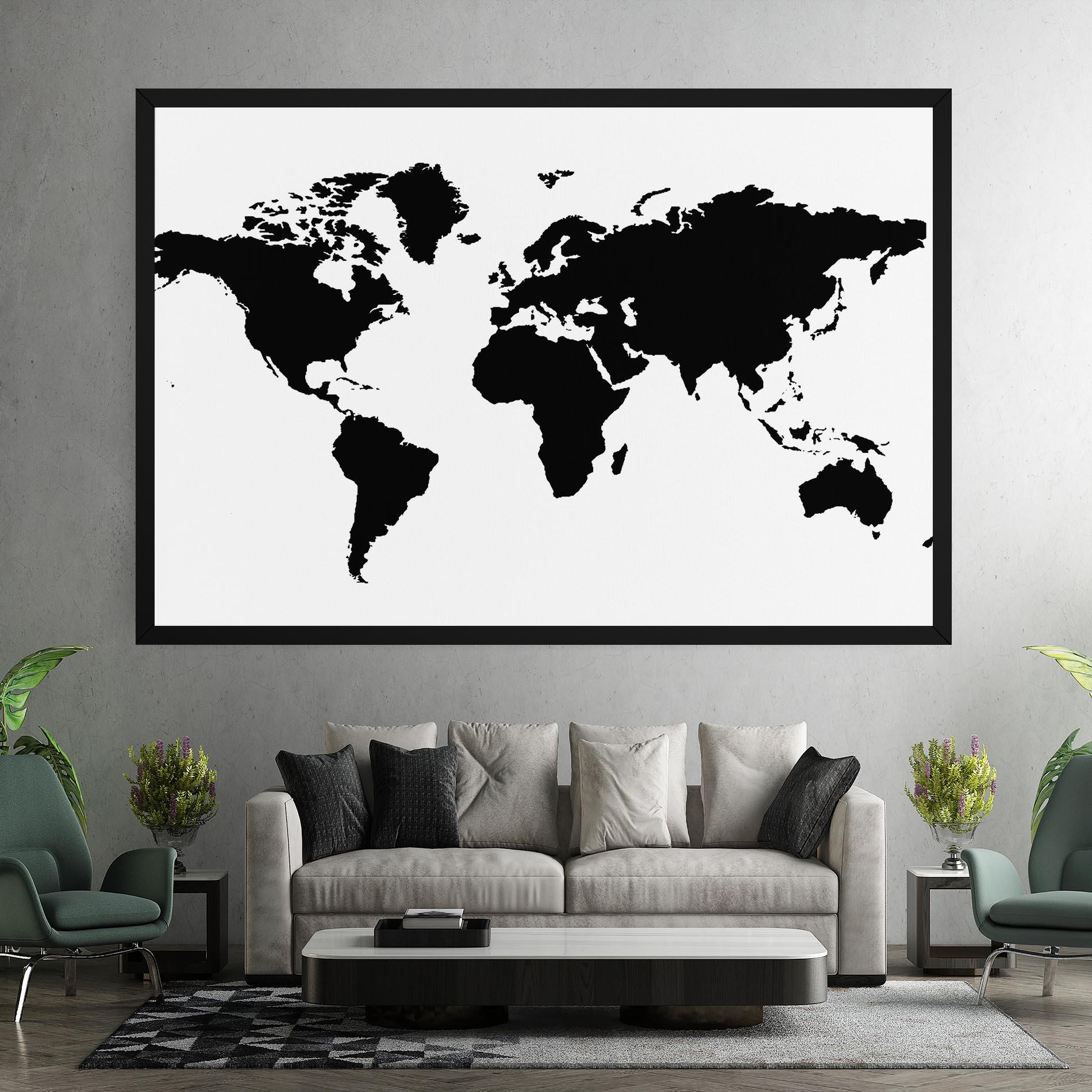 Tablou Canvas Global Black Map mockup 7