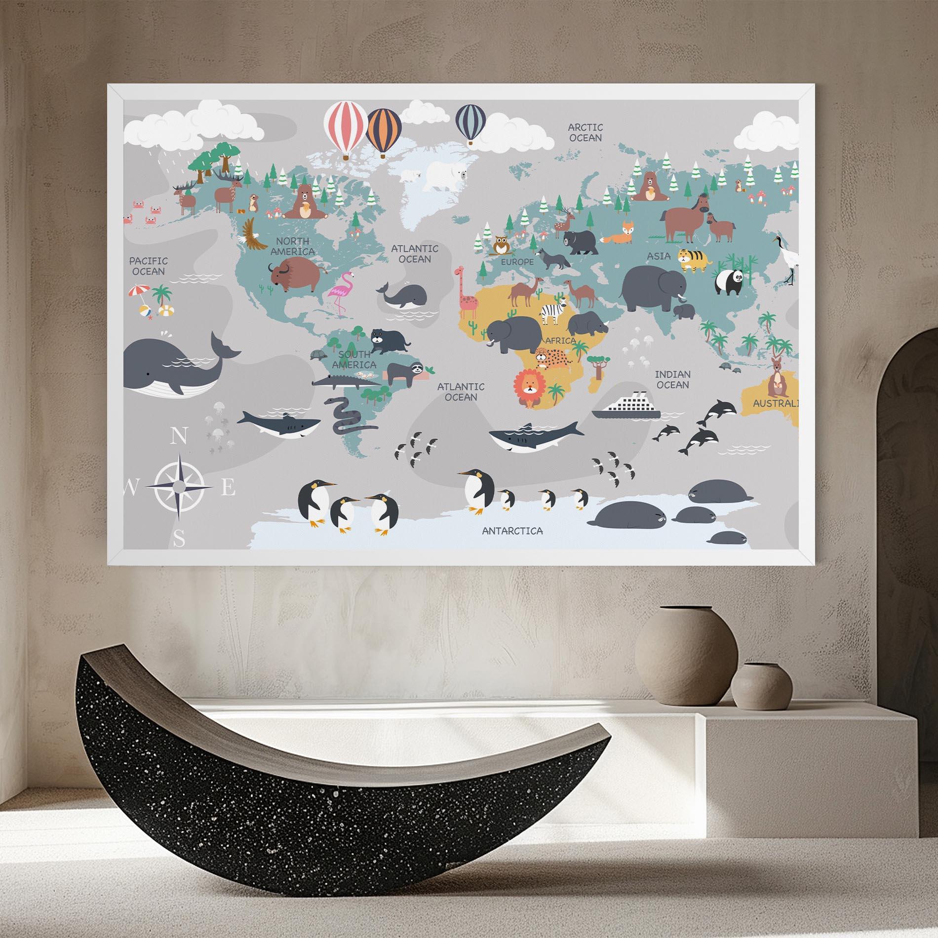 Tablou Canvas Cute Kids Map mockup 8