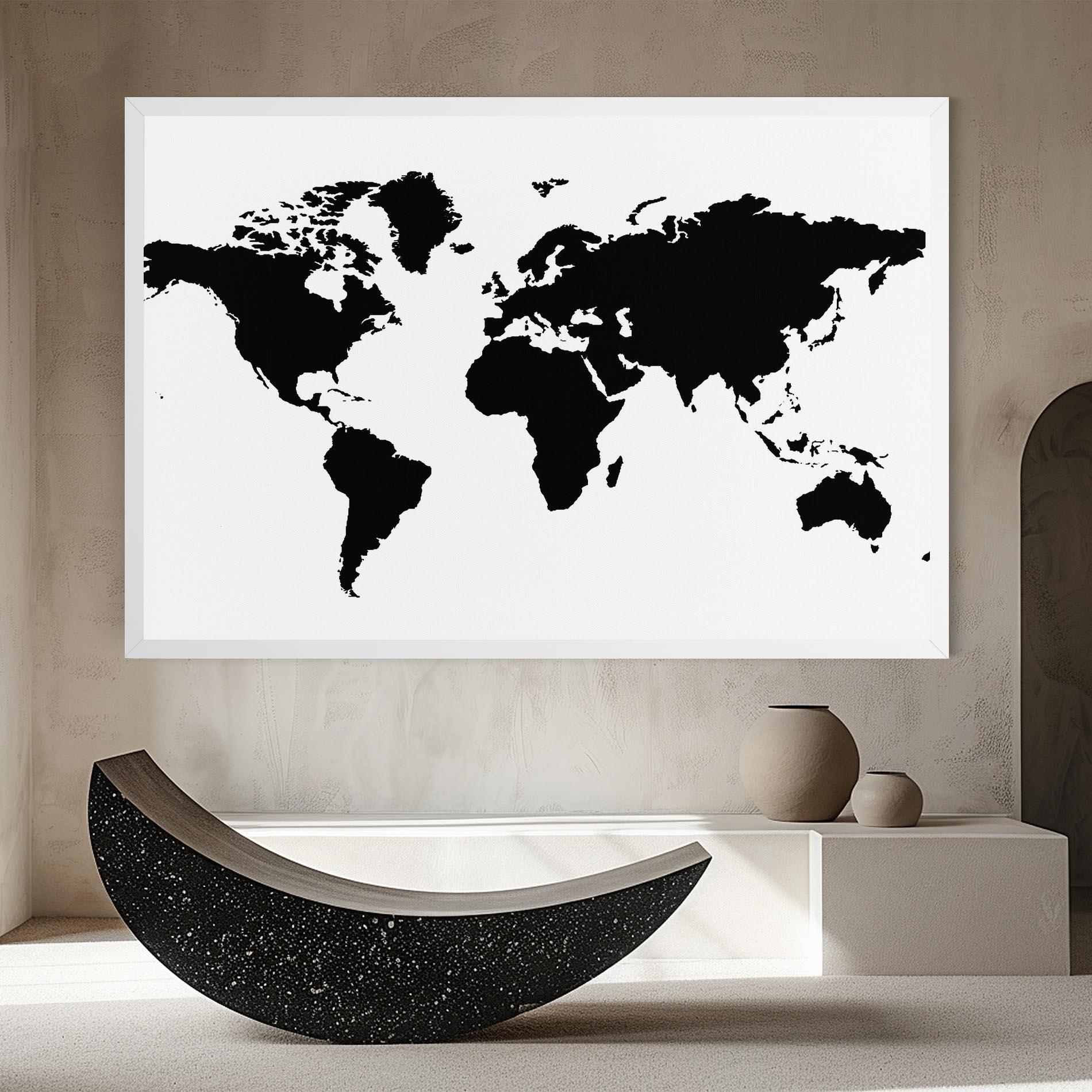 Tablou Canvas Global Black Map mockup 8