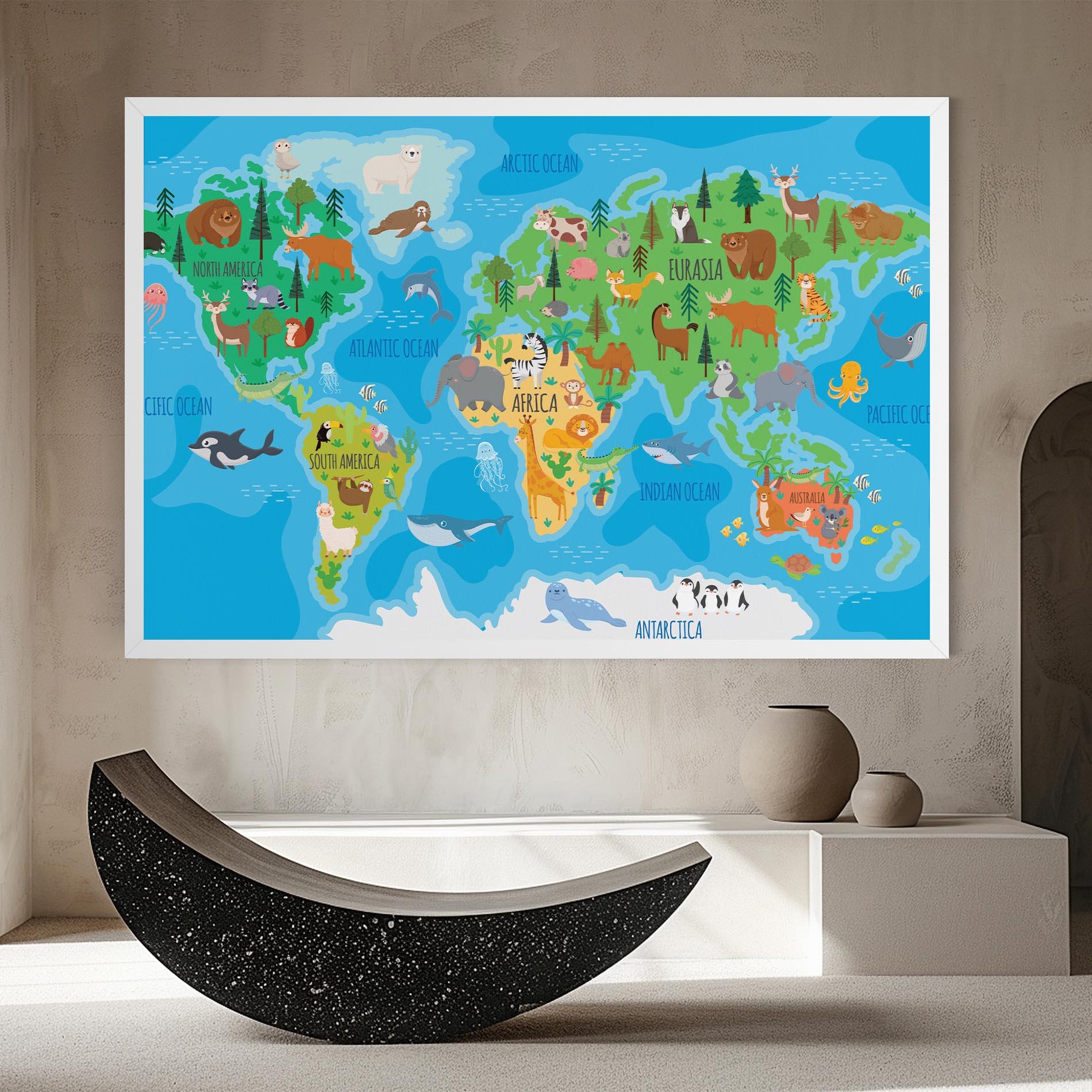 Tablou Canvas Worldwide Kids Map mockup 8