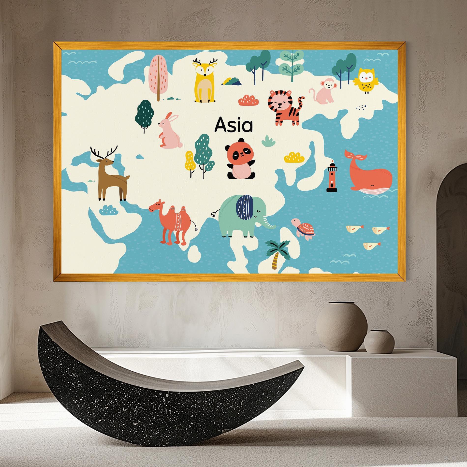Tablou Canvas Asia Cute Map mockup 8