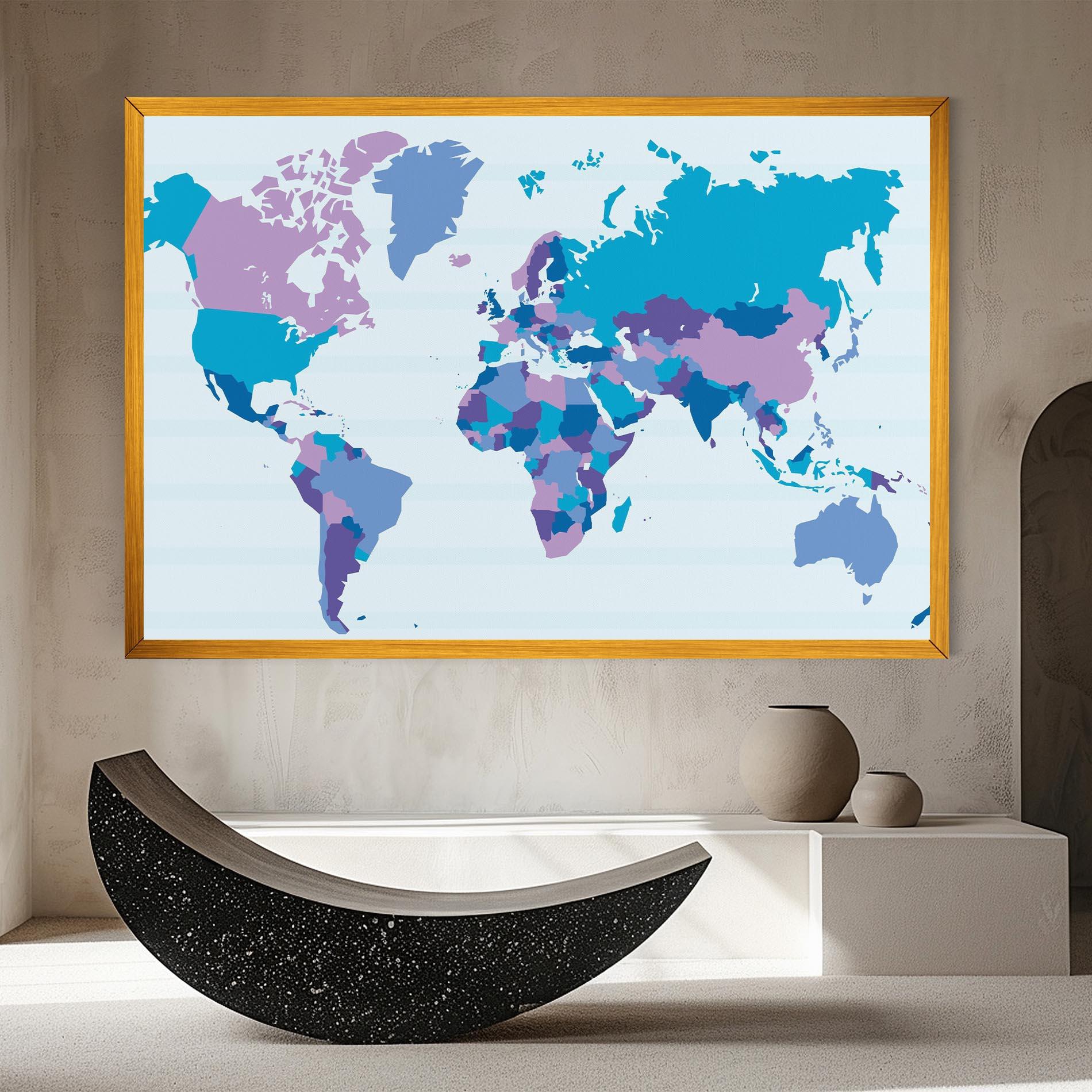 Tablou Canvas Blue Purple Map mockup 8