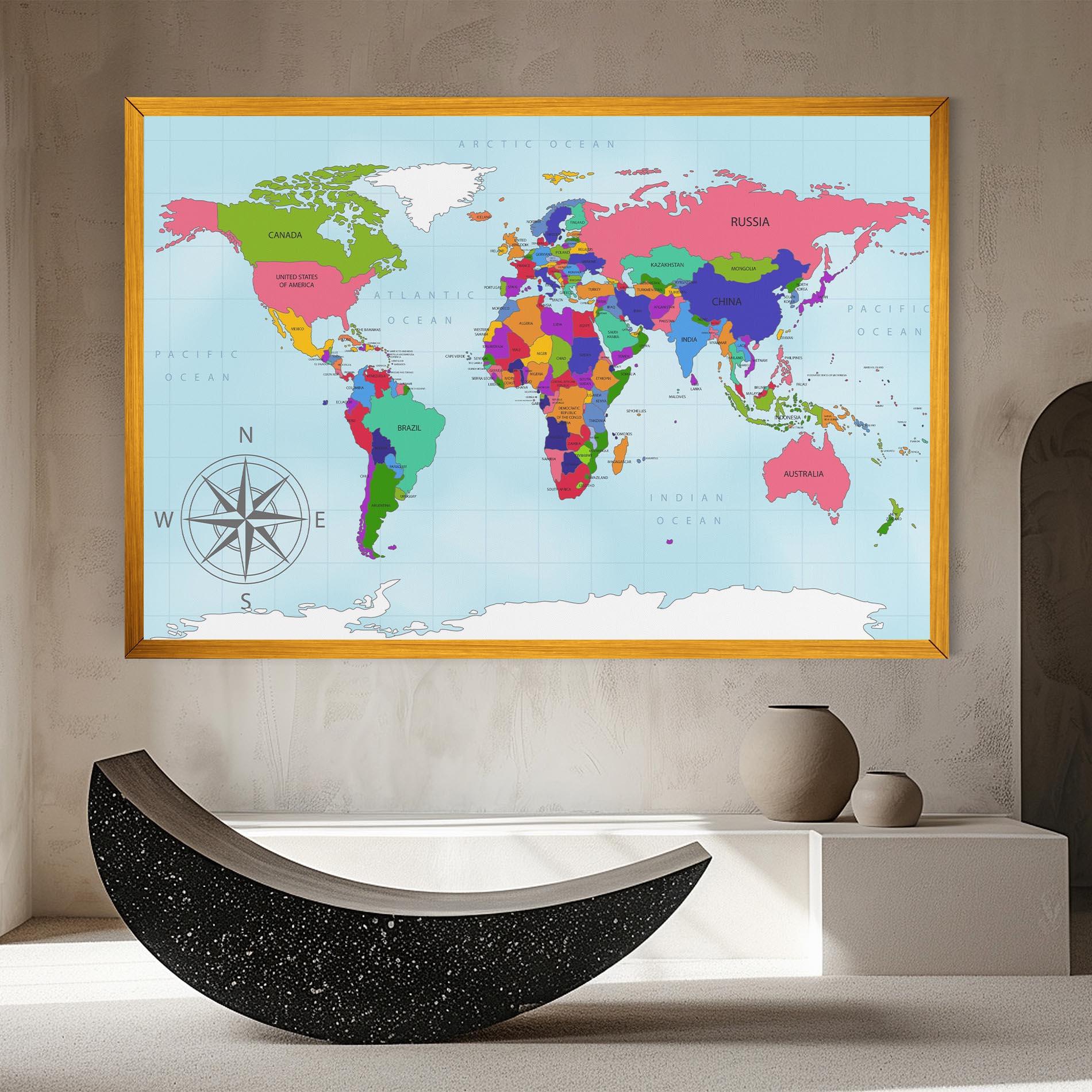 Tablou Canvas Colorful Continents mockup 8